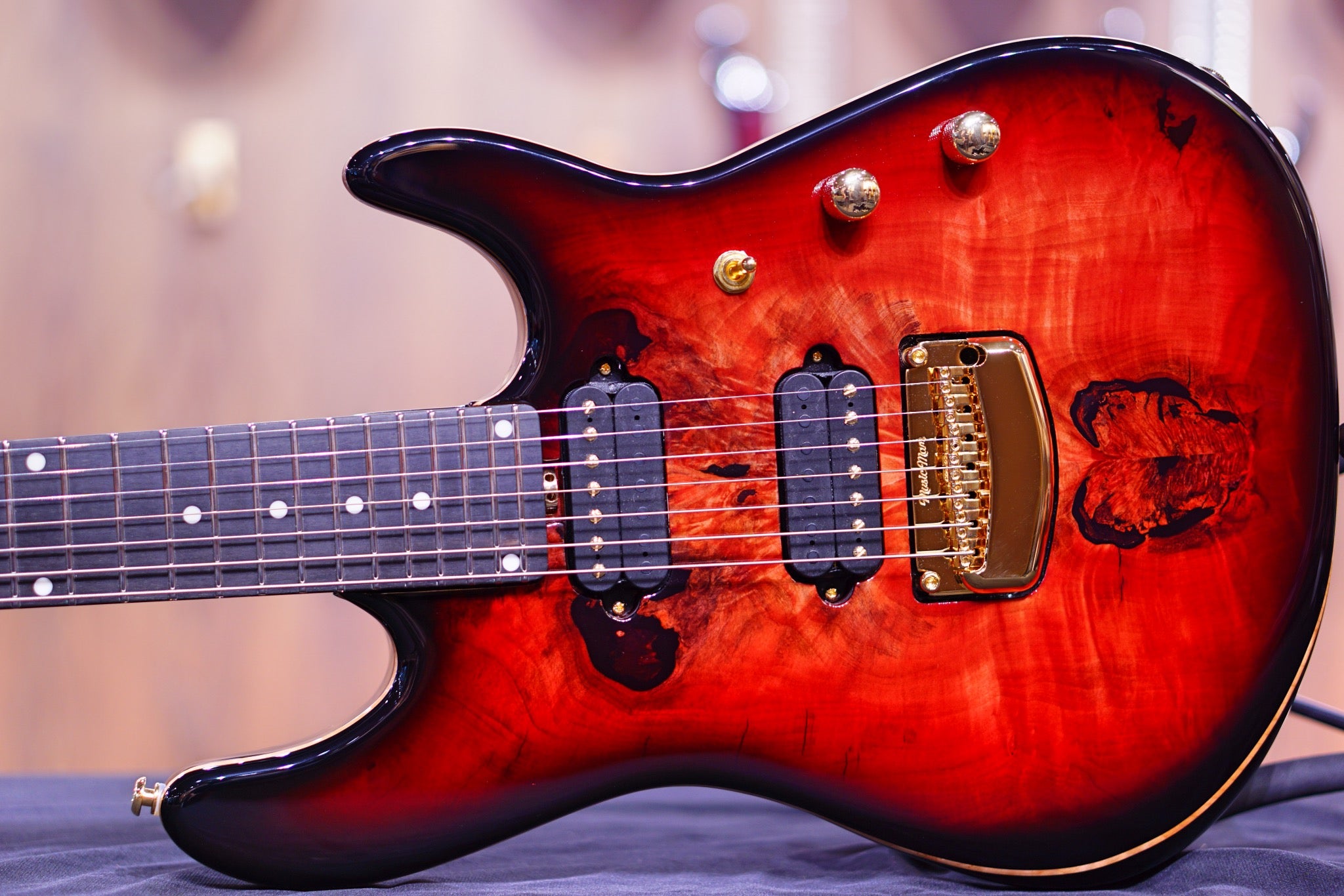 Ernie Ball Music man Cutlass HH Trem - 7 String - Jason Richardson - Rorschach Red - S06999 - HIENDGUITAR Musicman GUITAR