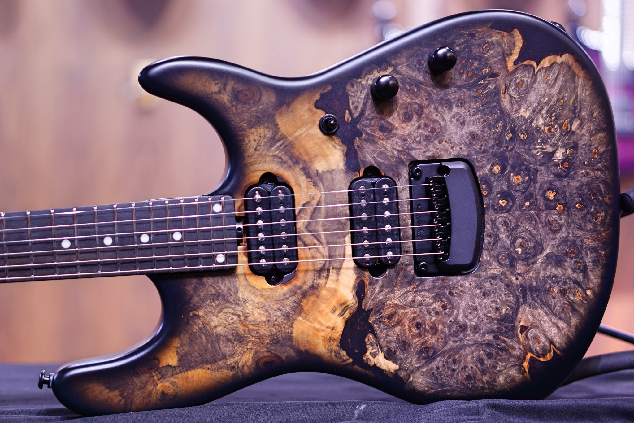 Ernie Ball Music man Cutlass HH Trem - 6 String - Jason Richardson - Burl Top S06888 - HIENDGUITAR Musicman GUITAR