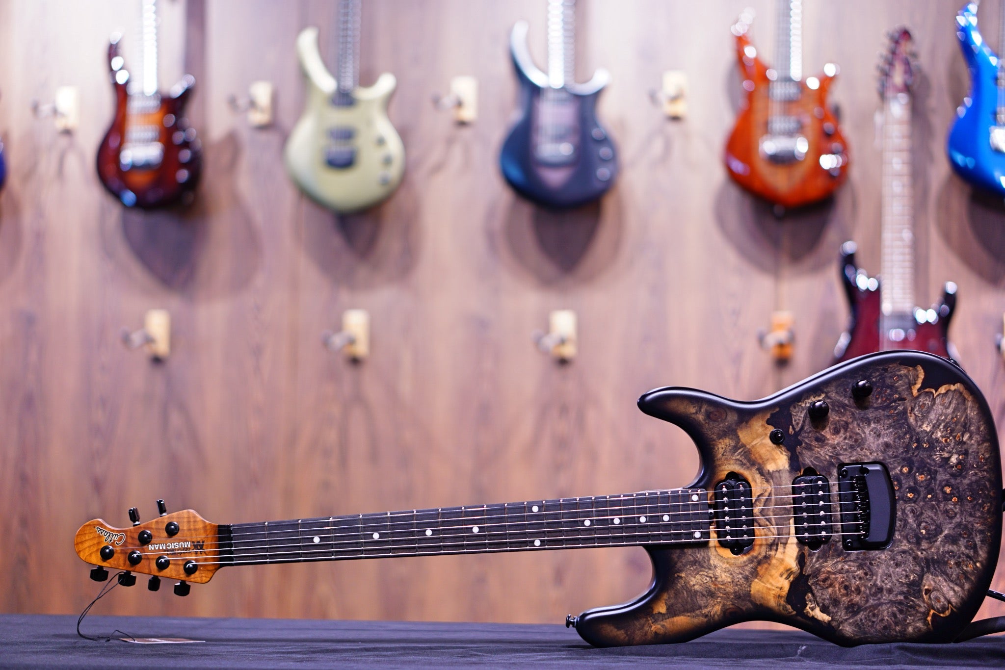 Ernie Ball Music man Cutlass HH Trem - 6 String - Jason Richardson - Burl Top S06888 - HIENDGUITAR Musicman GUITAR