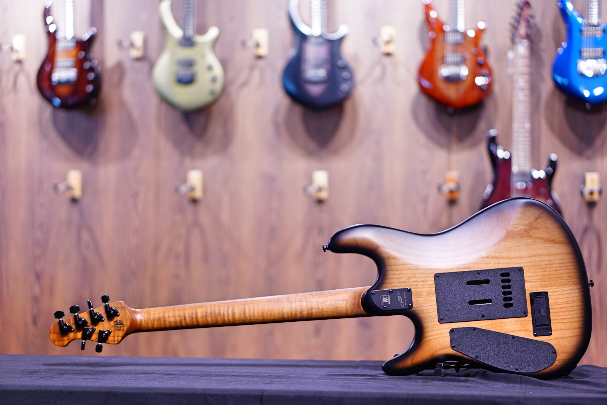 Ernie Ball Music man Cutlass HH Trem - 6 String - Jason Richardson - Burl Top S06888 - HIENDGUITAR Musicman GUITAR