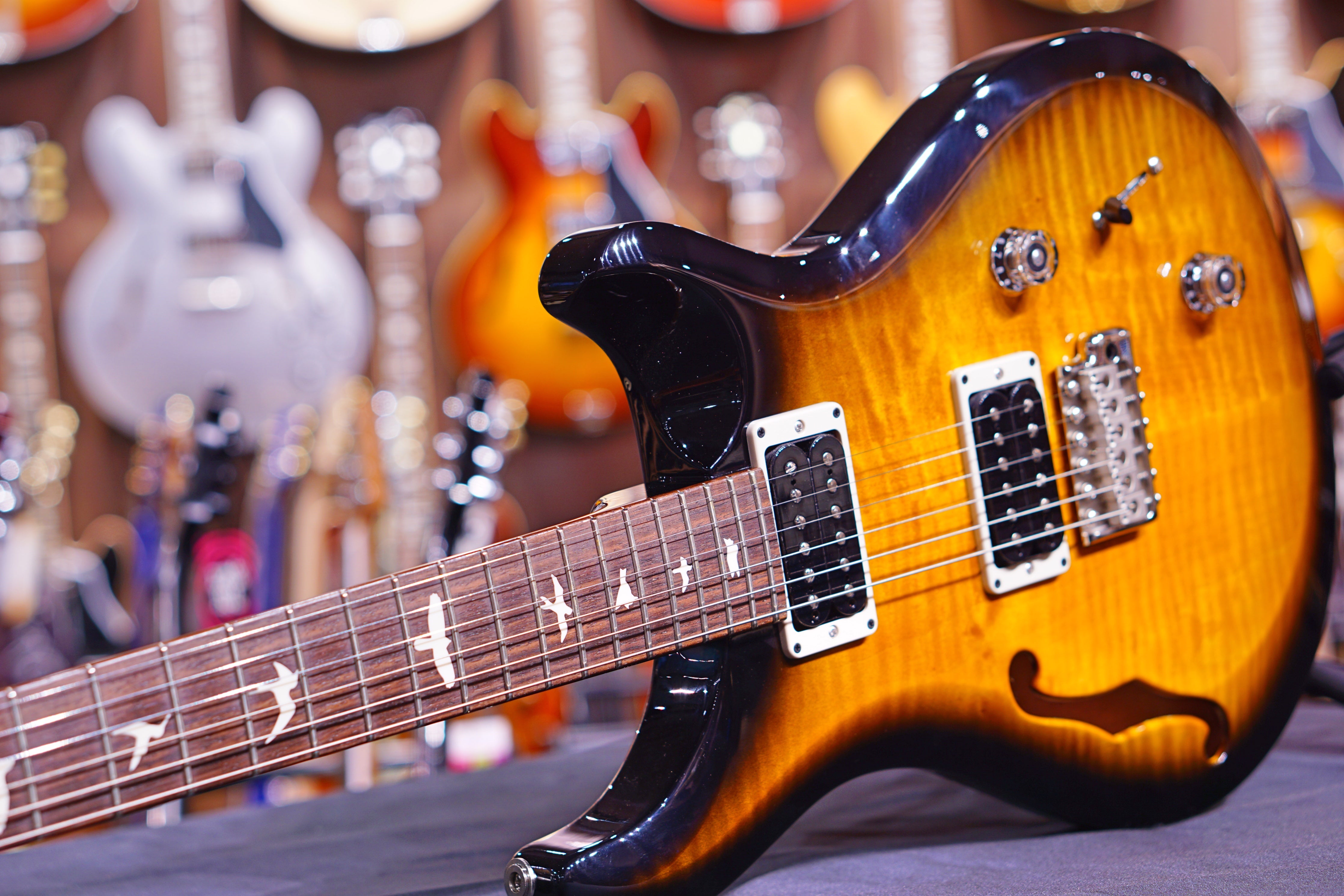 PRS S2 Custom 22 Semi-hollow - Amber Smokeburst 18 S2031691 - HIENDGUITAR PRS GUITAR