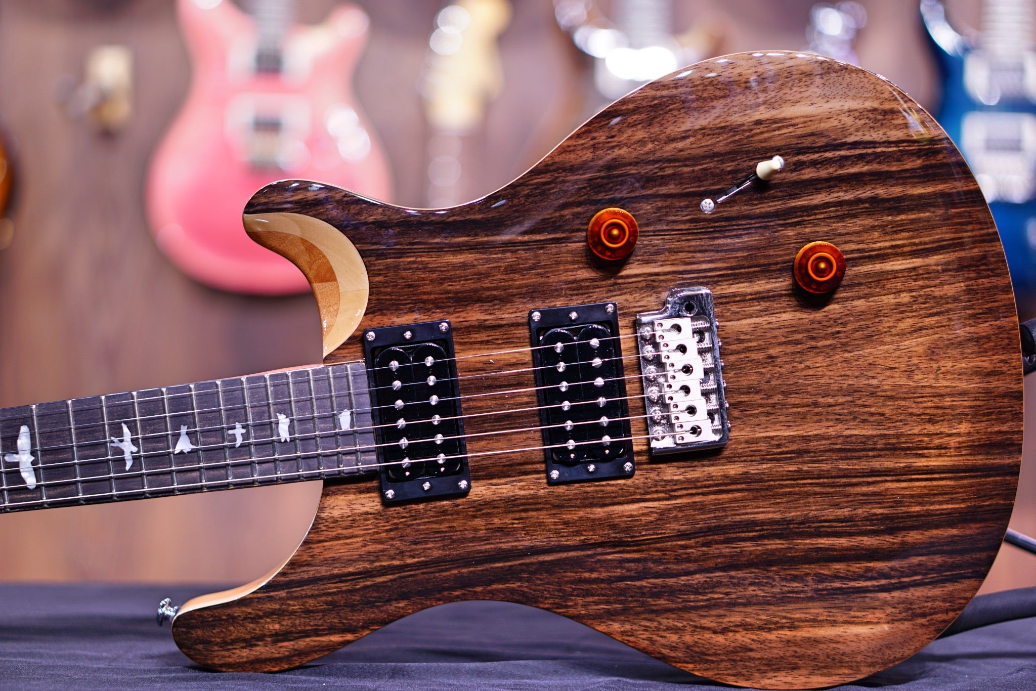 PRS SE Exotic ebony custom 24 NEW 2020 version - HIENDGUITAR PRS SE GUITAR