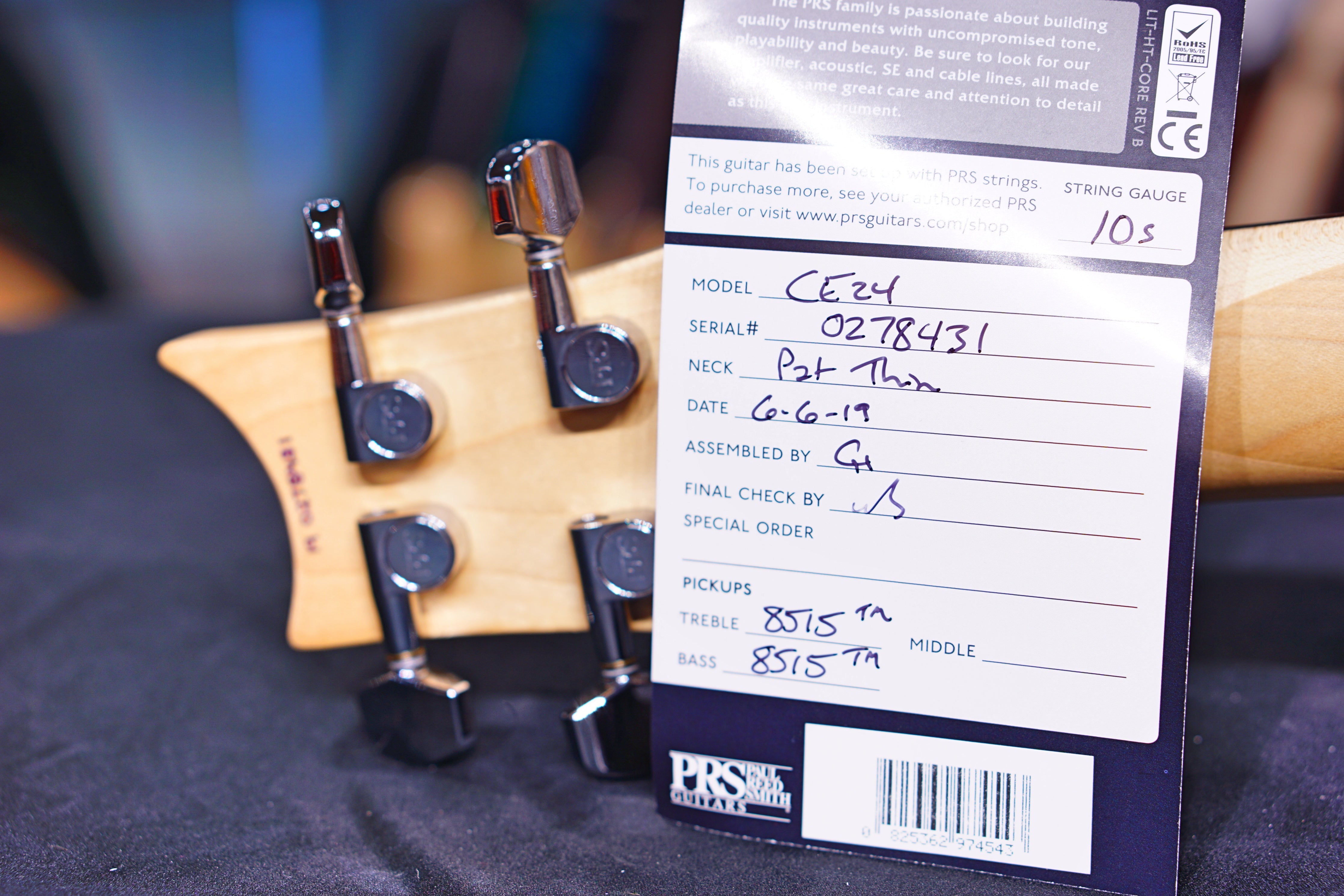 PRS CE24 Amber Smoke Wrap Burst 190278431 - HIENDGUITAR PRS GUITAR