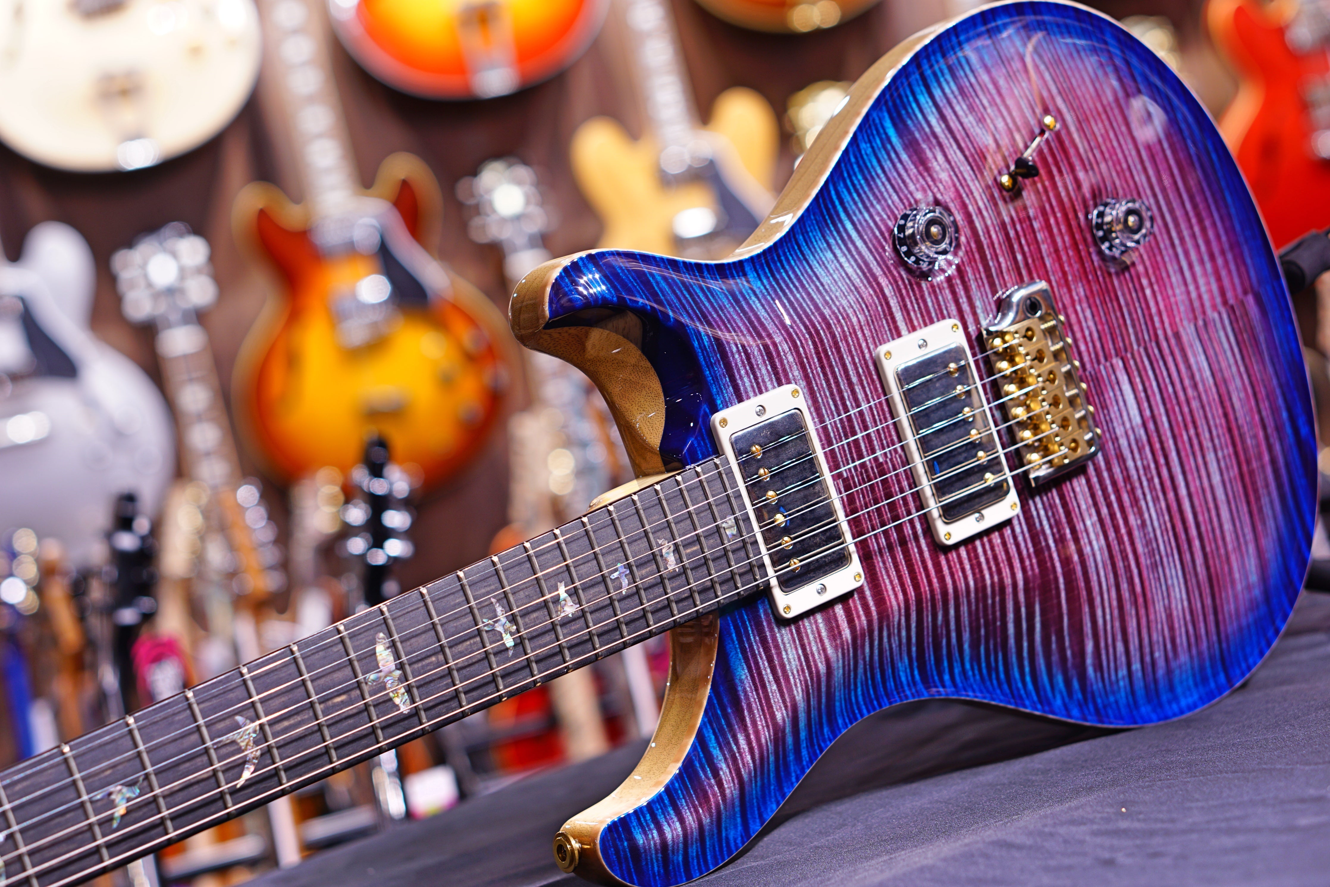 PRS Custom 24 hiend spec violet blue burst 10 top 190277476 *dent - HIENDGUITAR PRS GUITAR