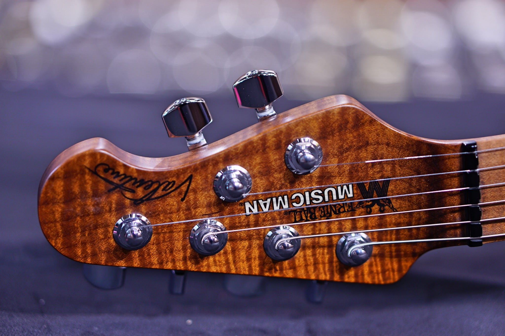 Ernie Ball Music Man Valentine Tremolo Electric Guitar - Maroon Sparkle Burst H00556 - HIENDGUITAR Musicman GUITAR