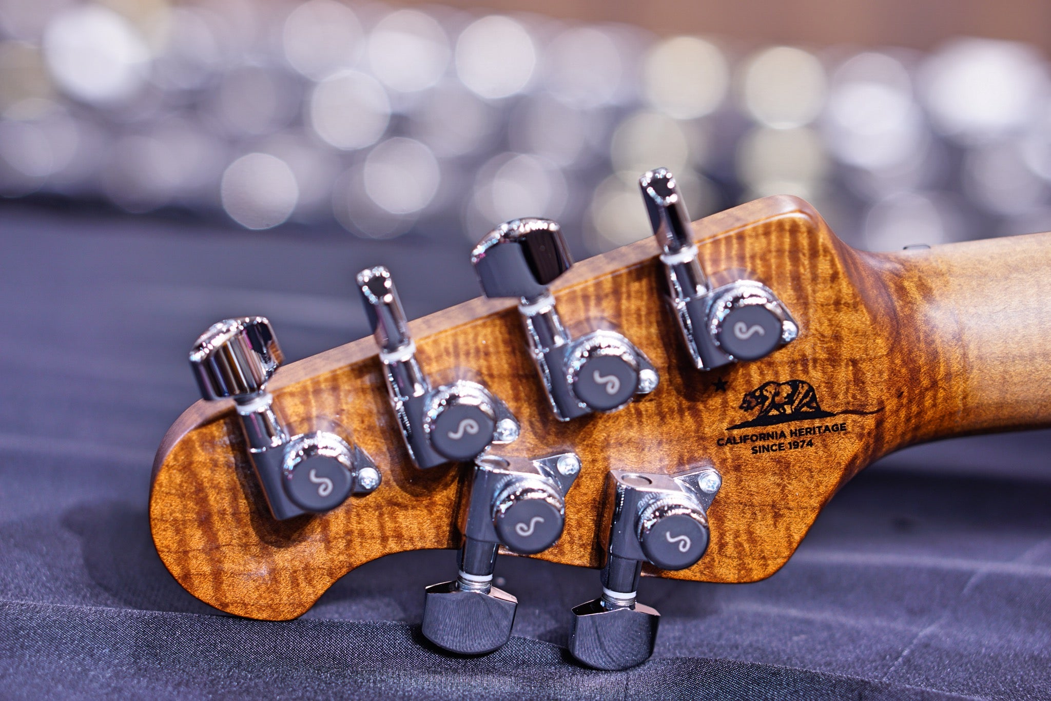 Ernie Ball Music Man Valentine Tremolo Electric Guitar - Maroon Sparkle Burst H00556 - HIENDGUITAR Musicman GUITAR