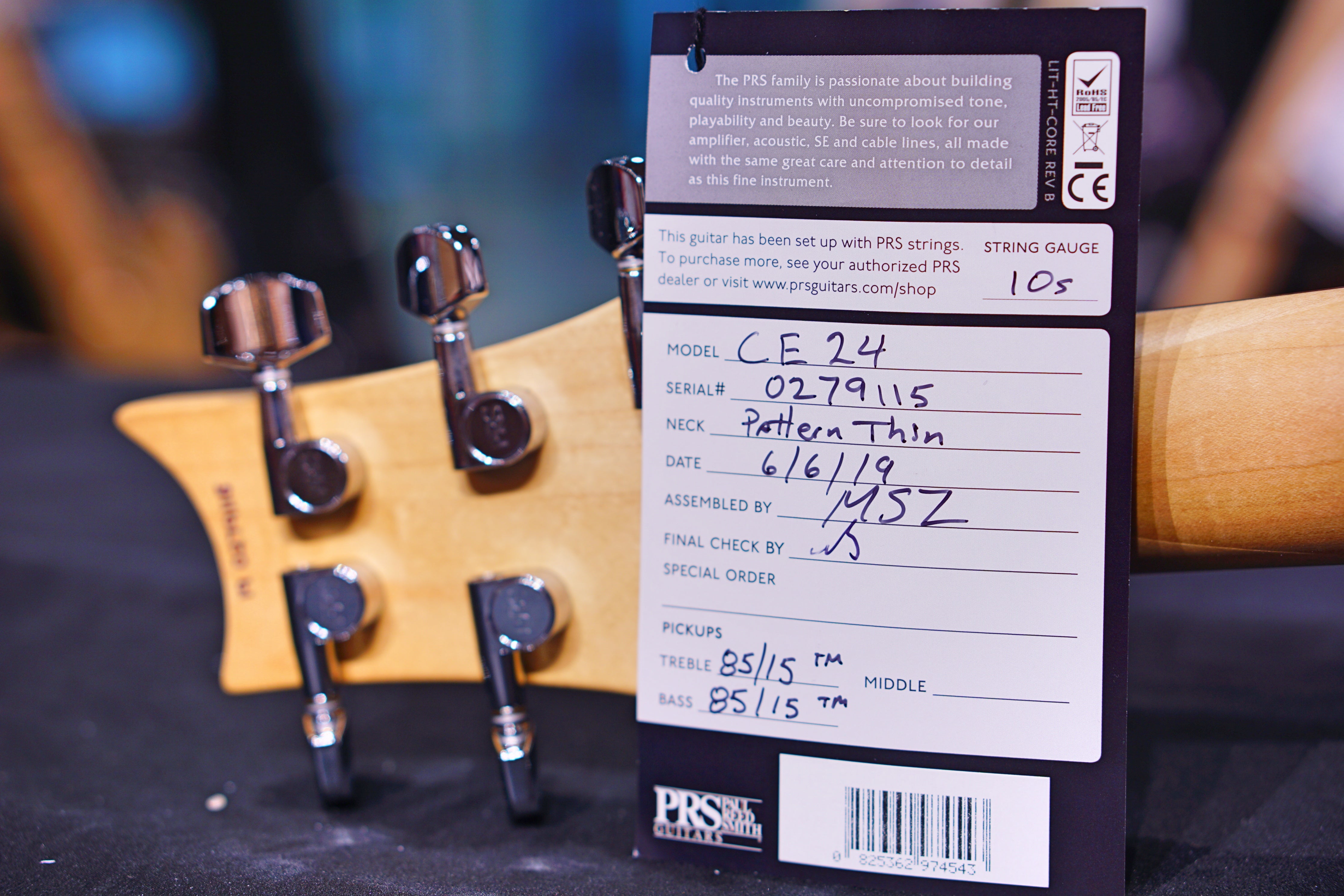 PRS CE24 Amber Smokewrap Burst 190279115 - HIENDGUITAR PRS GUITAR