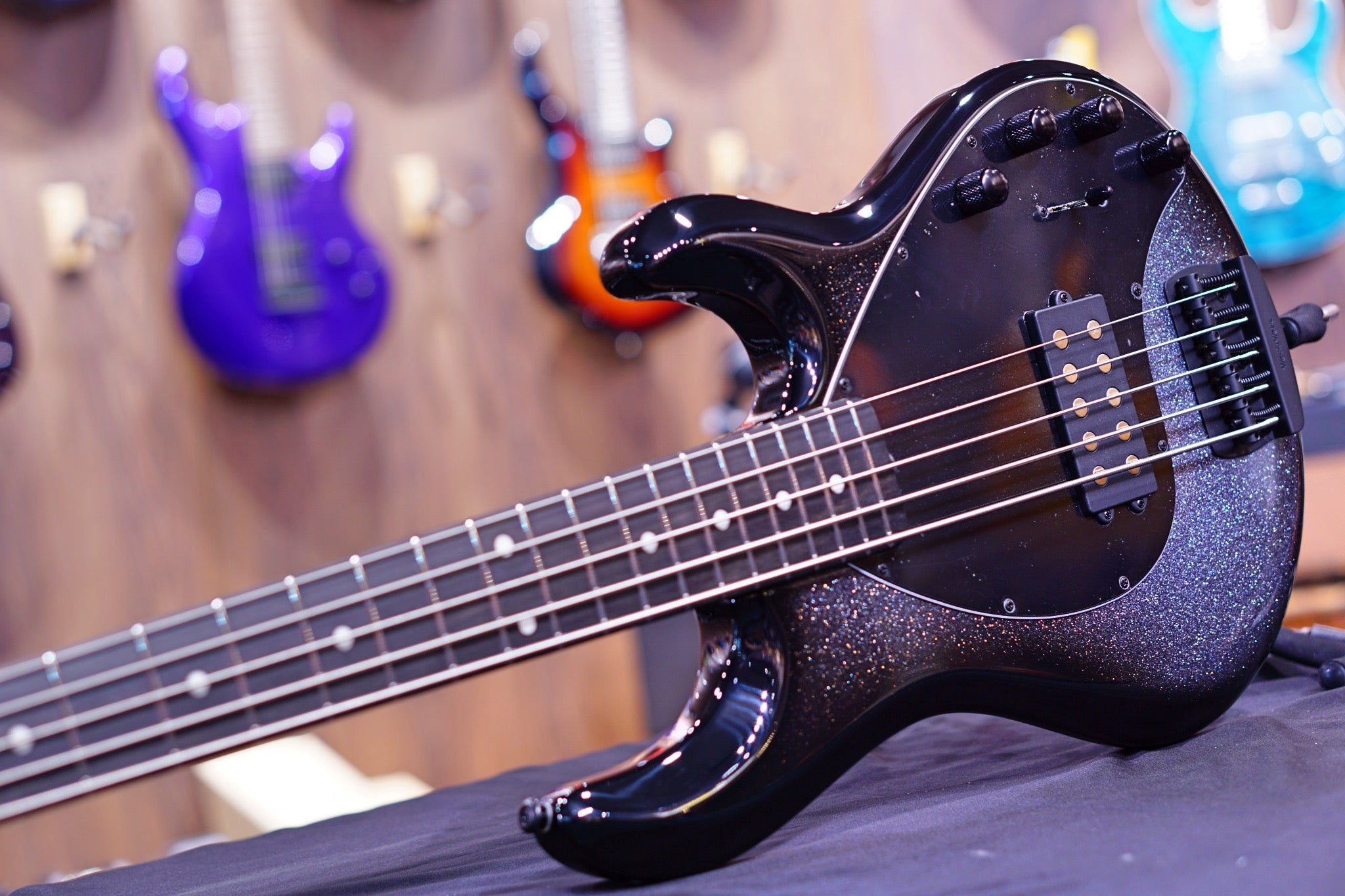 Ernie Ball Music Man StingRay Special 5 H Bass Guitar - Smoked Chrome with Ebony Fingerboard F97540 - HIENDGUITAR Musicman bass