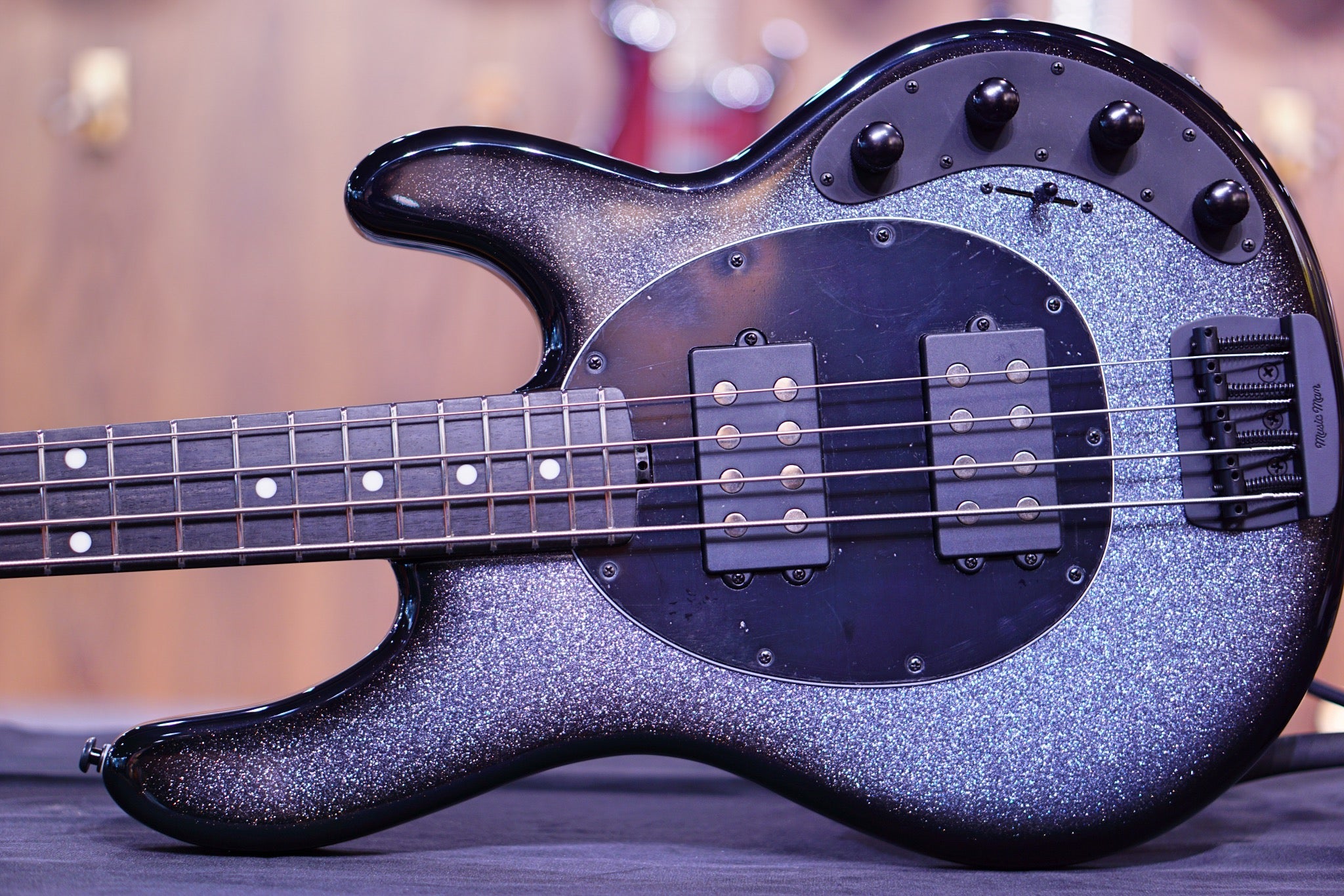 Ernie Ball Music Man StingRay Special 4 HH Bass Guitar - Smoked Chrome with Ebony Fingerboard F95176 - HIENDGUITAR Musicman bass
