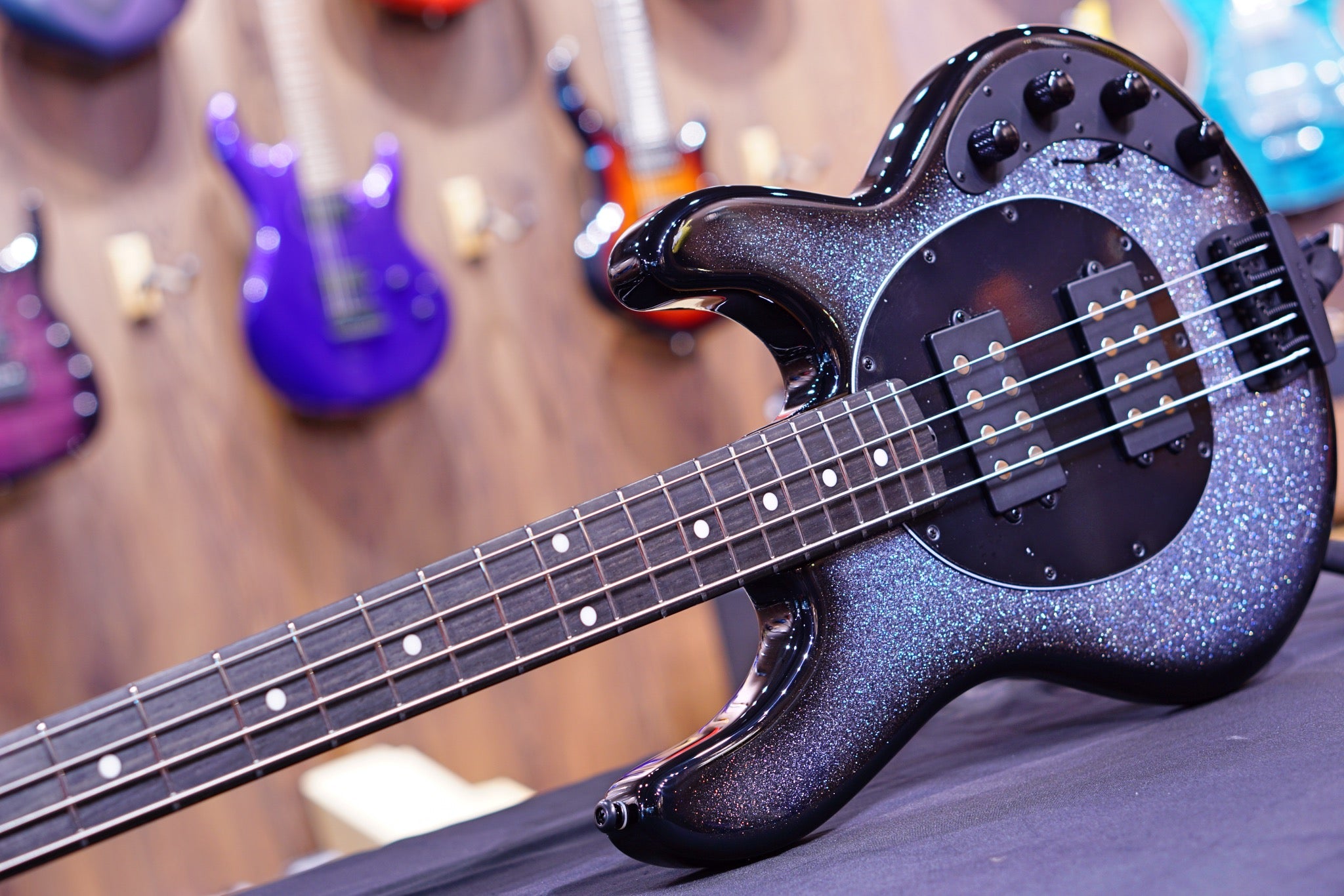 Ernie Ball Music Man StingRay Special 4 HH Bass Guitar - Smoked Chrome with Ebony Fingerboard F95176 - HIENDGUITAR Musicman bass