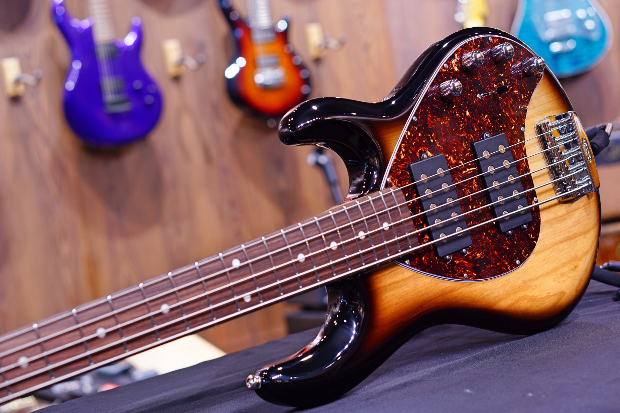 Ernie Ball Music Man StingRay Special 5 HH Bass Guitar - Burnt Ends with Rosewood Fingerboard F95676 - HIENDGUITAR Musicman bass