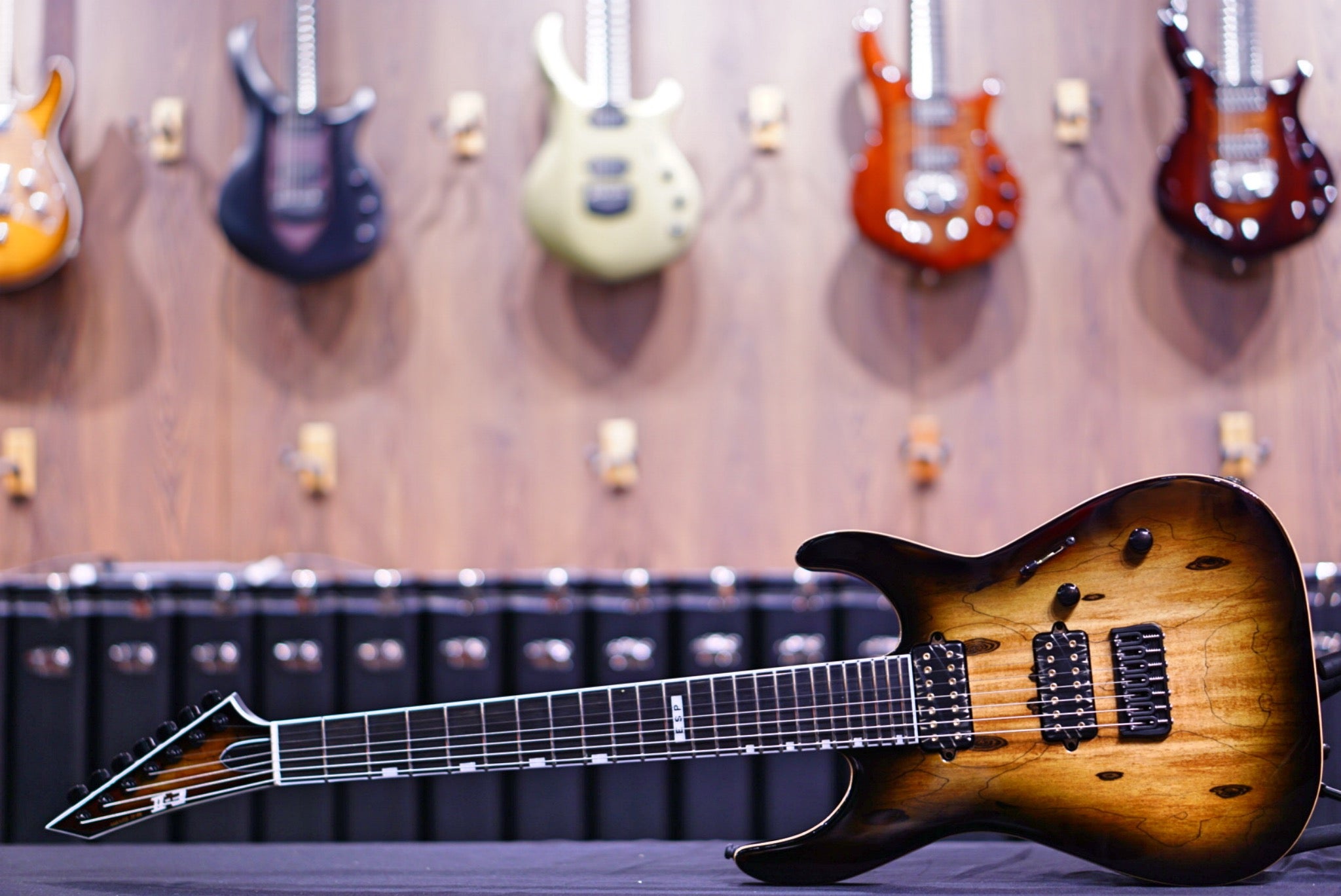 ESP E-II M-II 7 NT DARK BROWN NATURAL BURST ES6402203 - HIENDGUITAR E-II GUITAR