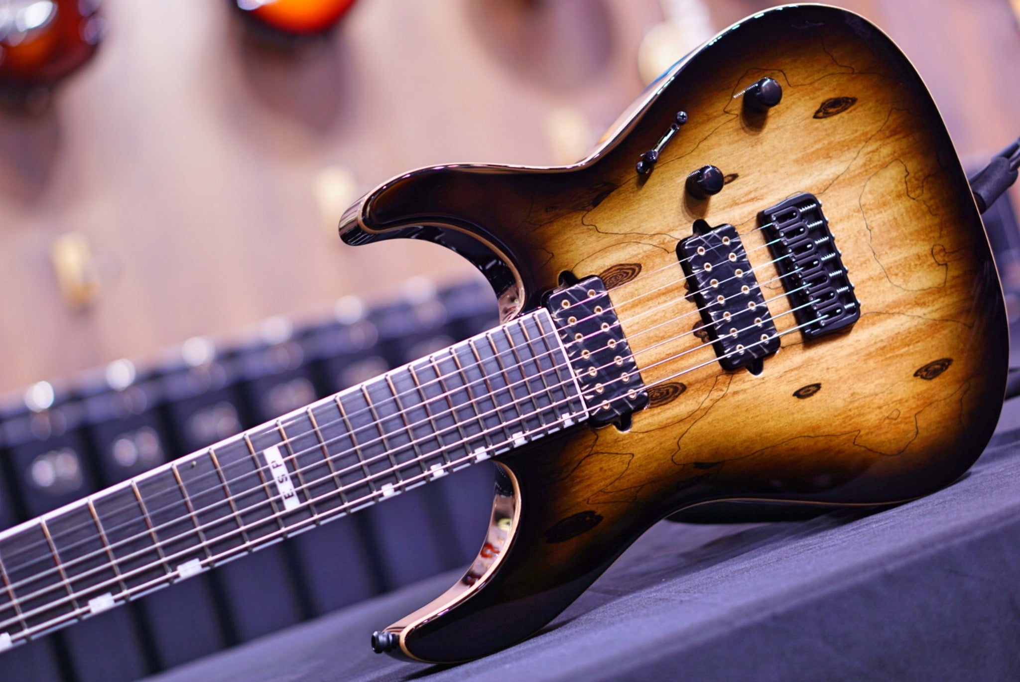 ESP E-II M-II 7 NT DARK BROWN NATURAL BURST ES6402203 - HIENDGUITAR E-II GUITAR