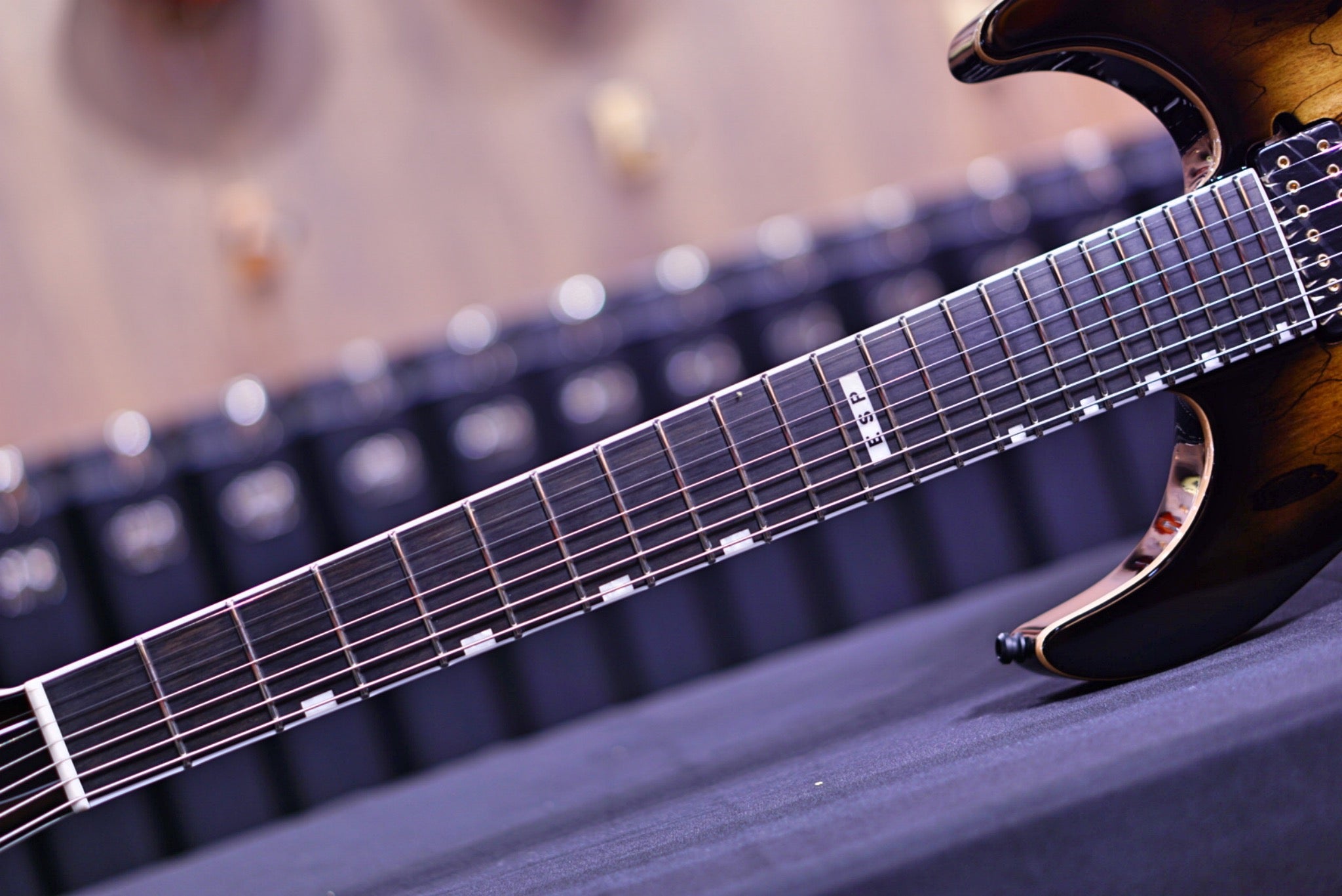 ESP E-II M-II 7 NT DARK BROWN NATURAL BURST ES6402203 - HIENDGUITAR E-II GUITAR