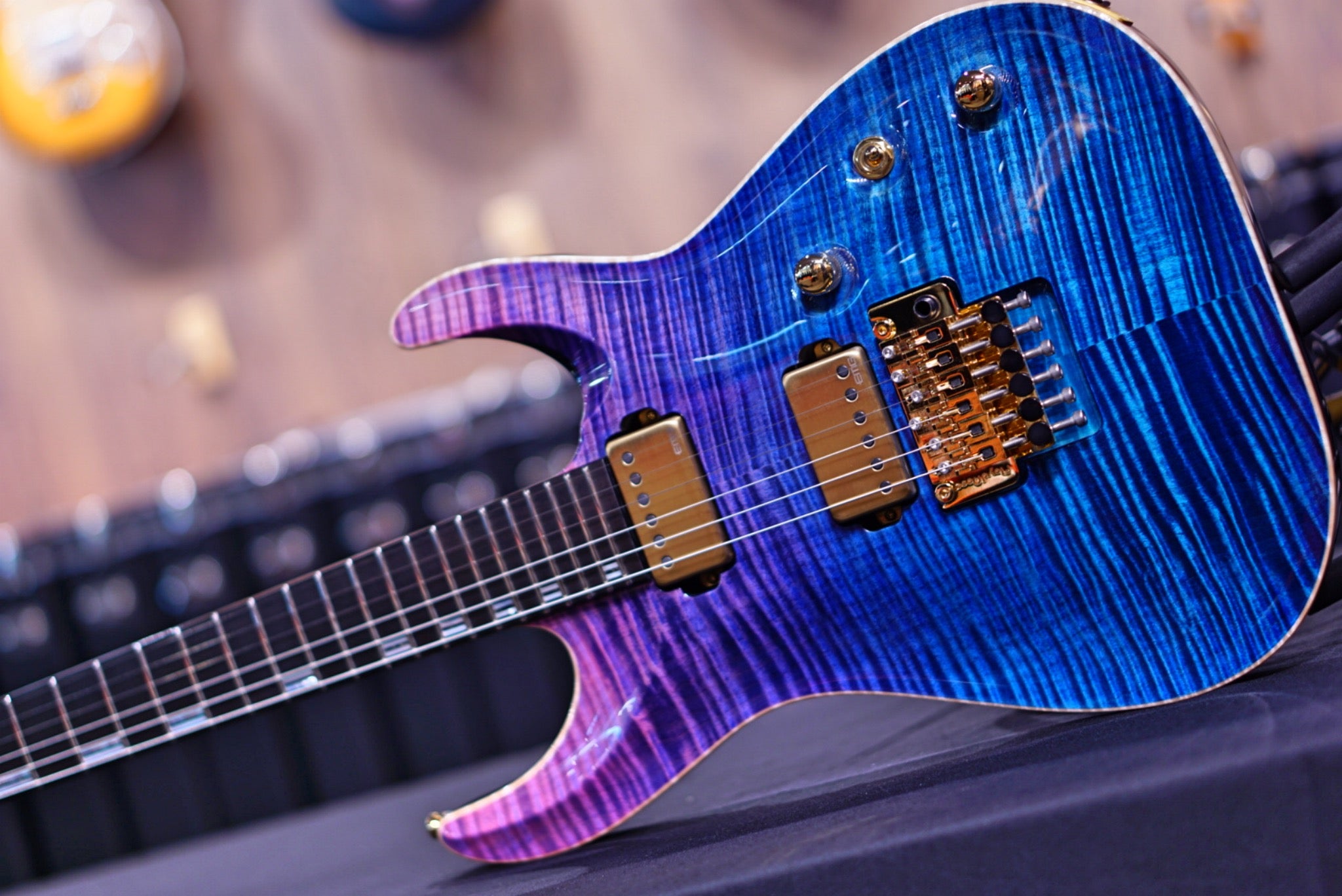 ESP Horizon FR CTM See Thru Pink-Purple Gradation E0921212 - HIENDGUITAR ESP GUITAR