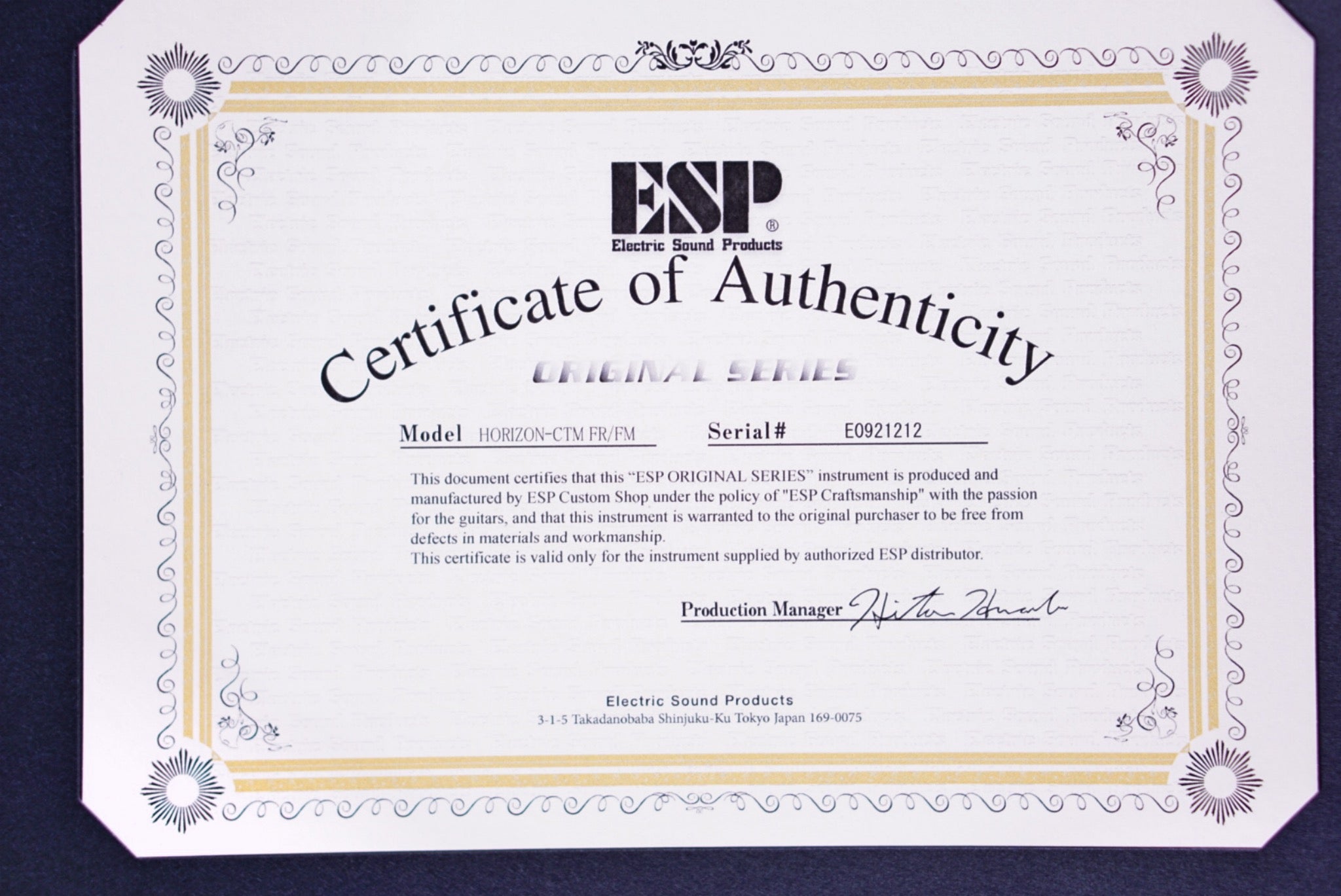 ESP Horizon FR CTM See Thru Pink-Purple Gradation E0921212 - HIENDGUITAR ESP GUITAR