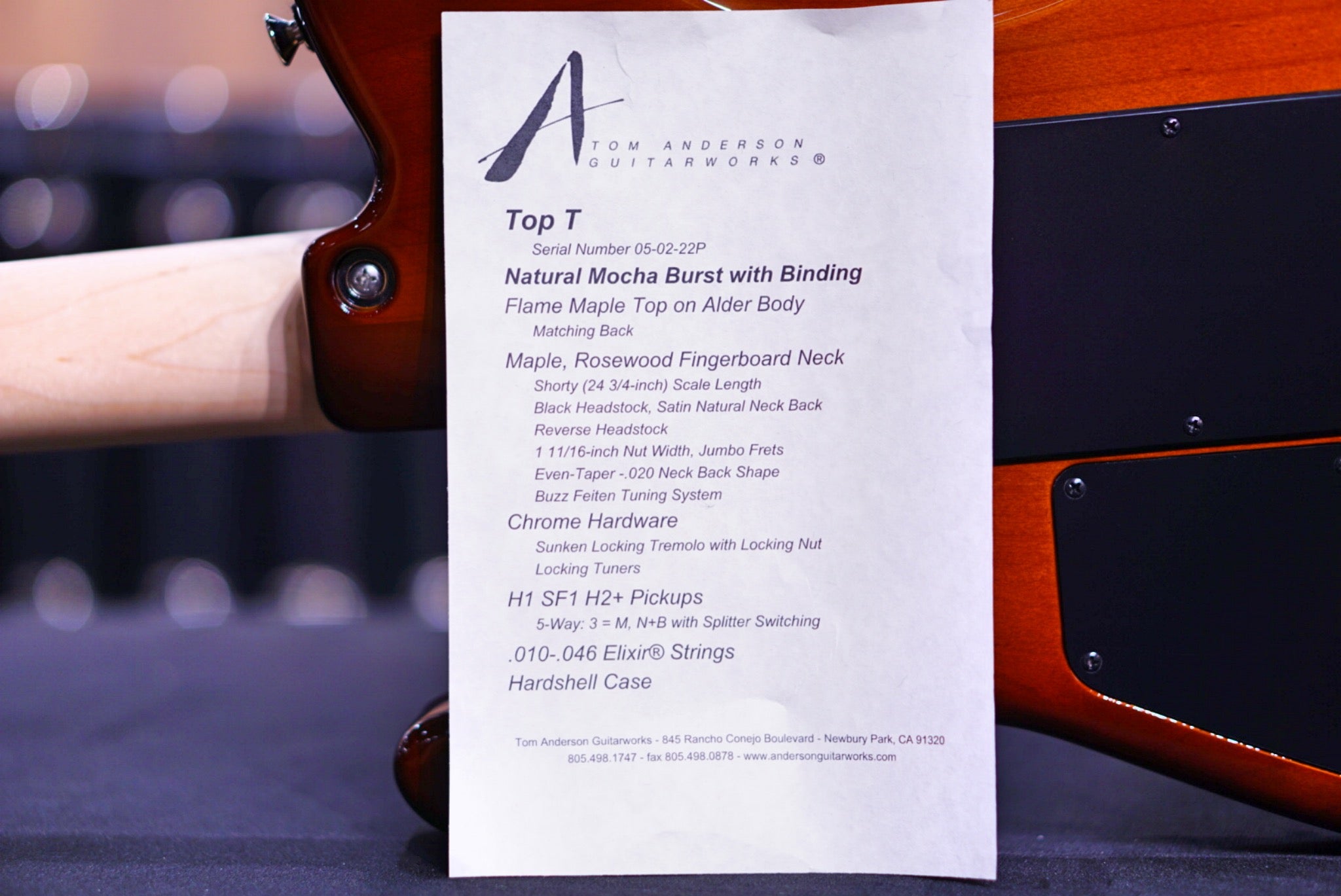 Anderson Top T Shorty Natural Mocha Burst 05-02-22P - HIENDGUITAR Anderson GUITAR