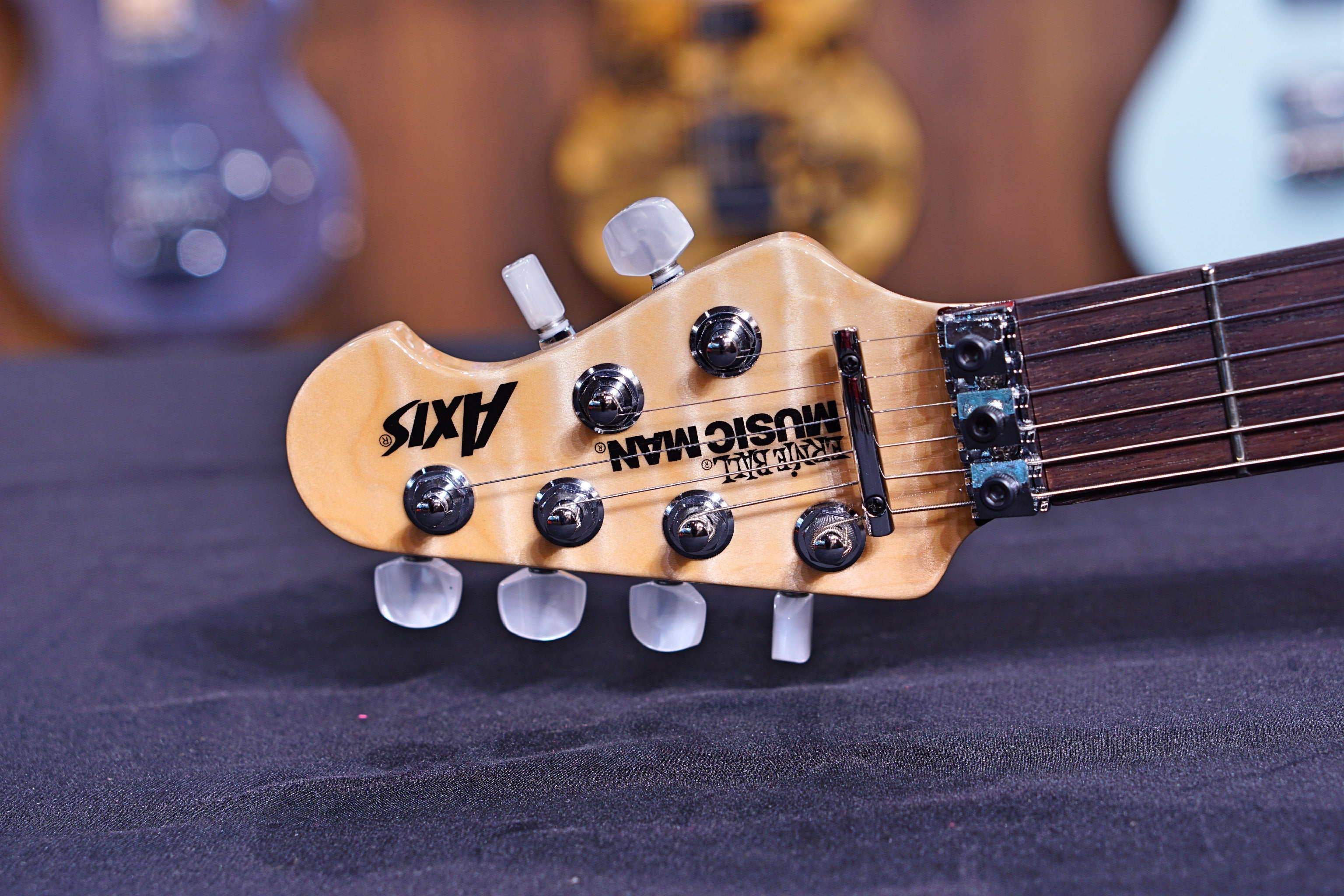 Ernie Ball Music Man Axis - Natural Gloss Flame - Rosewood Matching Headstock G97412 - HIENDGUITAR Musicman GUITAR