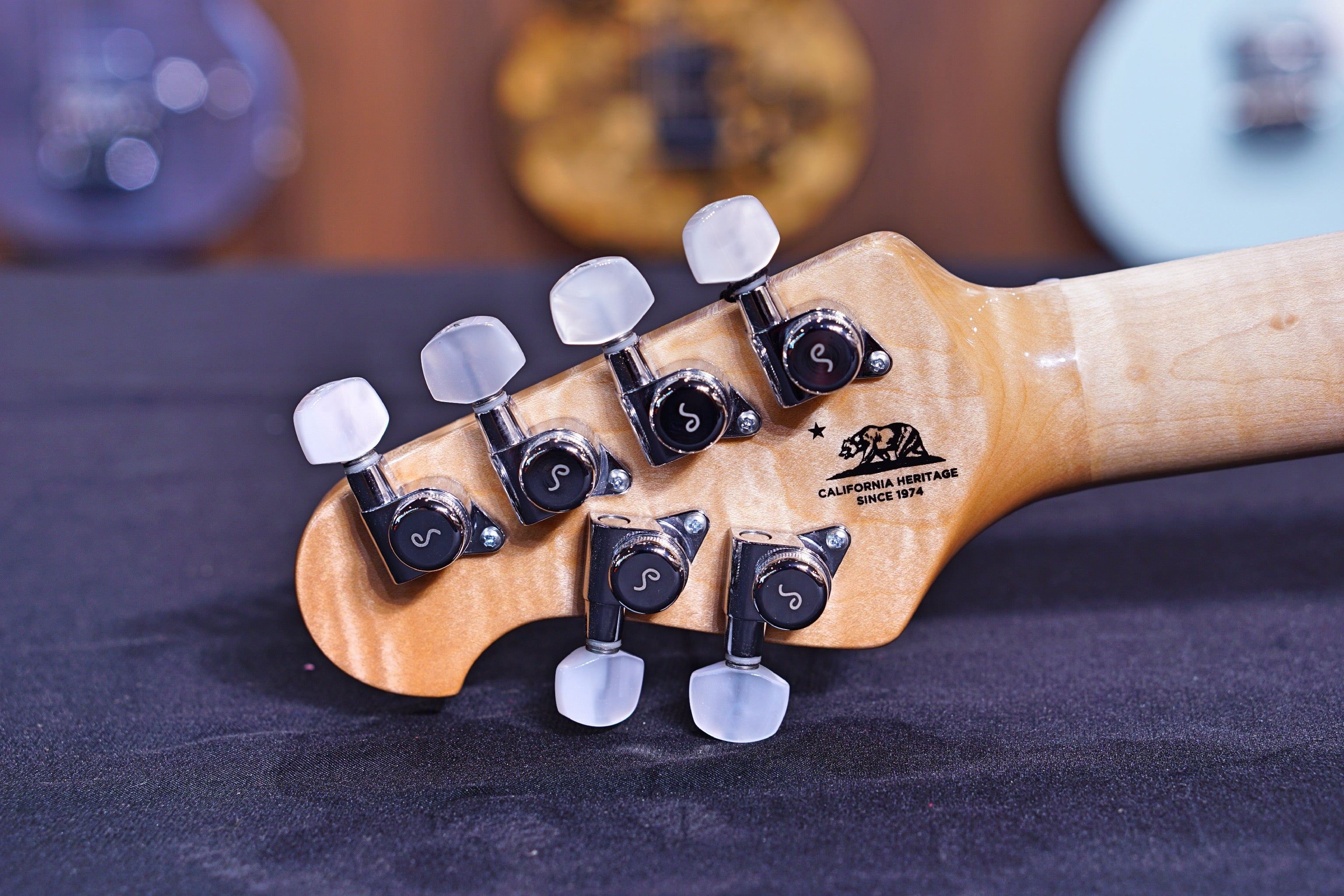 Ernie Ball Music Man Axis Super Sport HH STD - Balboa Blue Flame - Maple Matching Headstock G95466 - HIENDGUITAR Musicman GUITAR