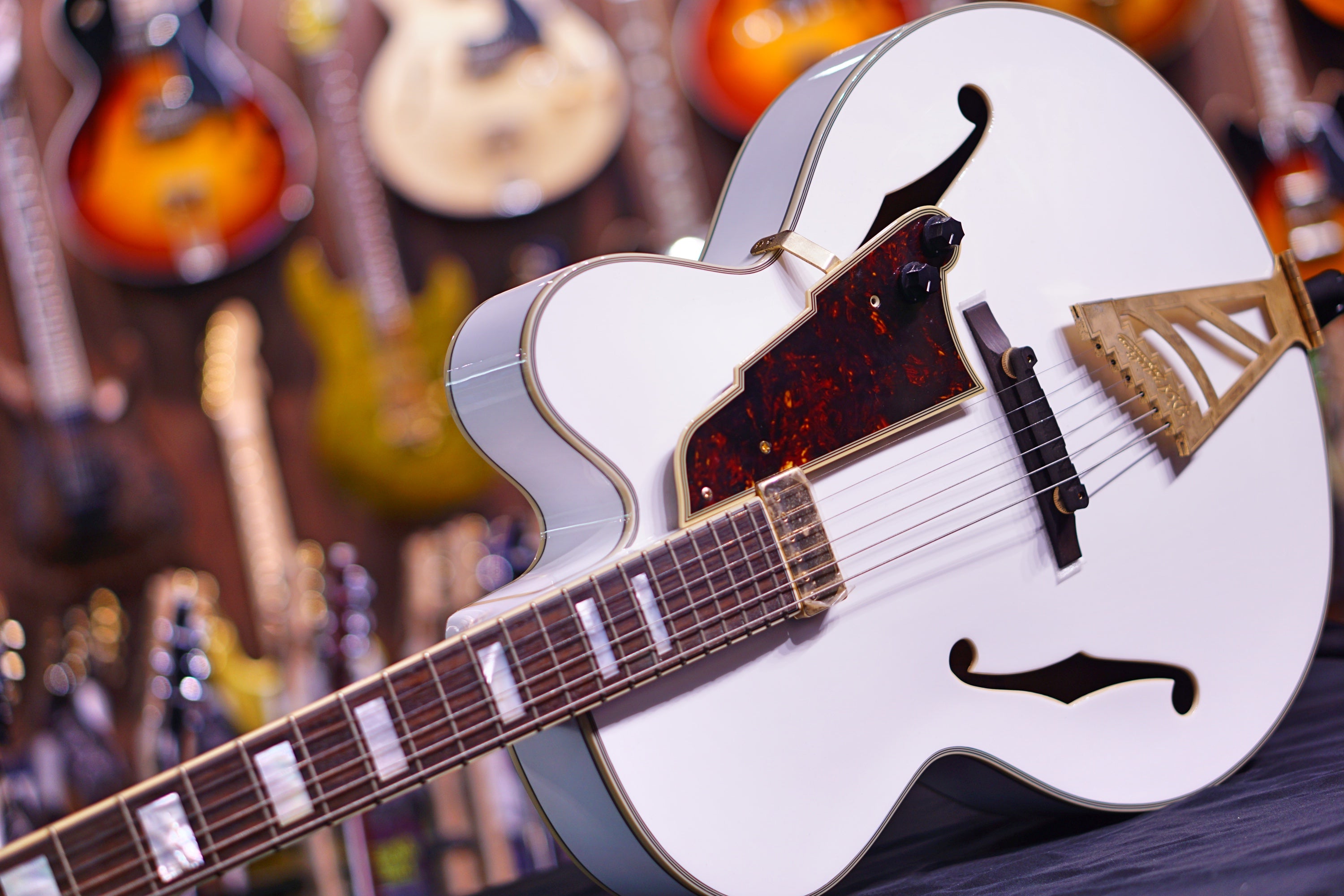 Dangelico ARCHTOP-floating WHITE DAEXL1WH US14050125 dangelico Default Title - HIENDGUITAR.COM