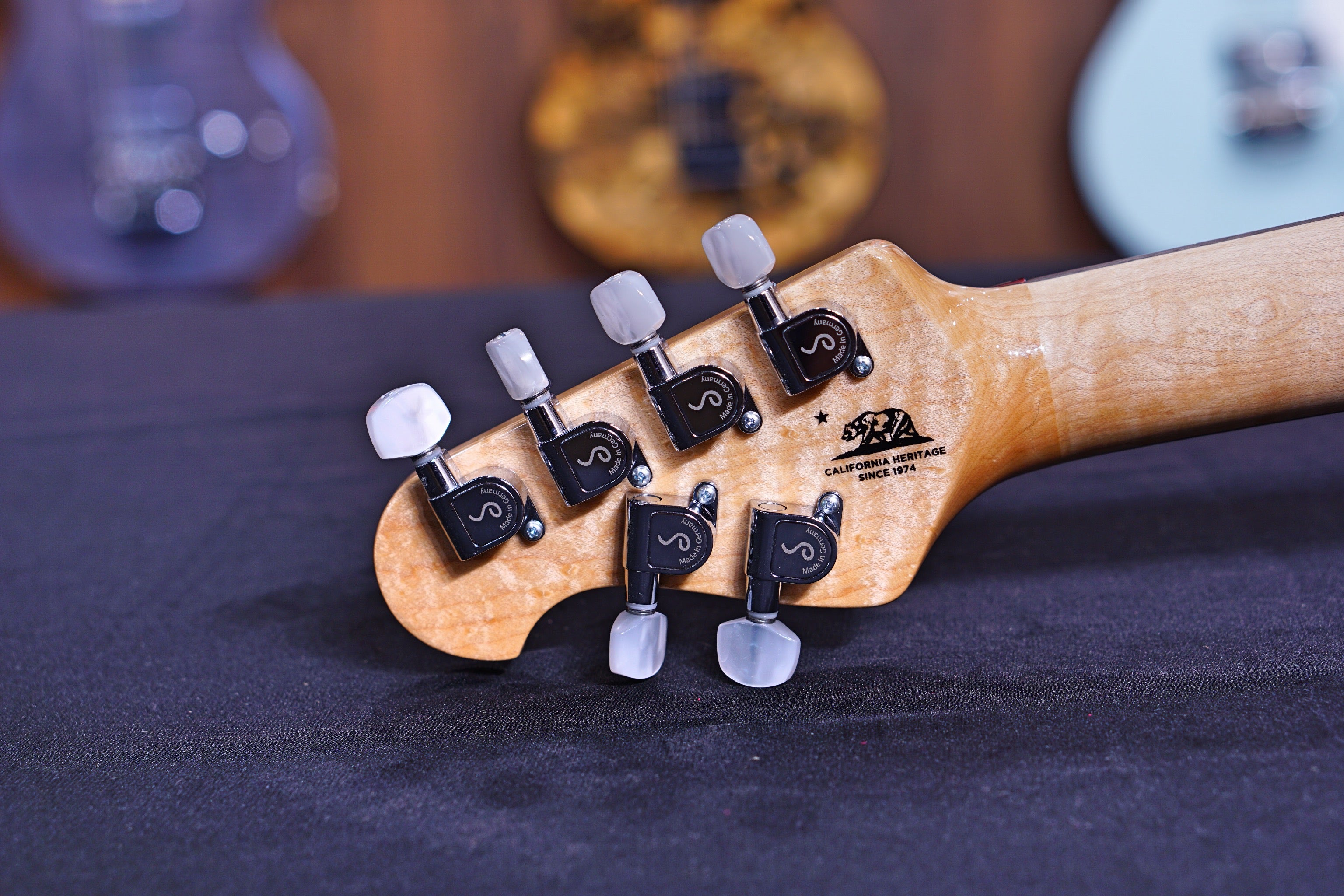 Axis - Trans Gold Flame - Rosewood Matching Headstock G95091 - HIENDGUITAR Musicman GUITAR