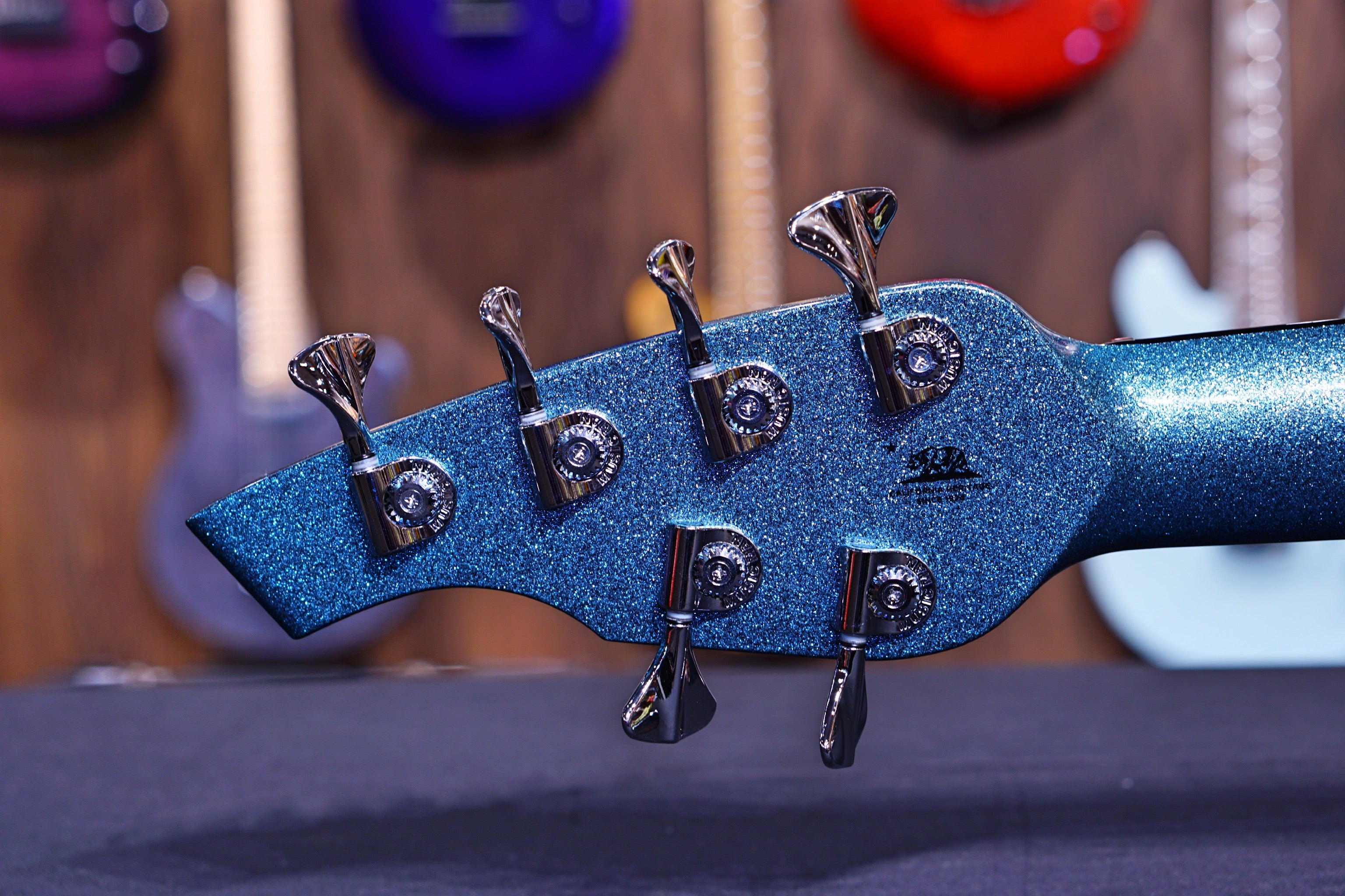 Ernie Ball Music Man Bongo 6 Bass Guitar - Aqua sparkle F87618 - HIENDGUITAR Musicman bass