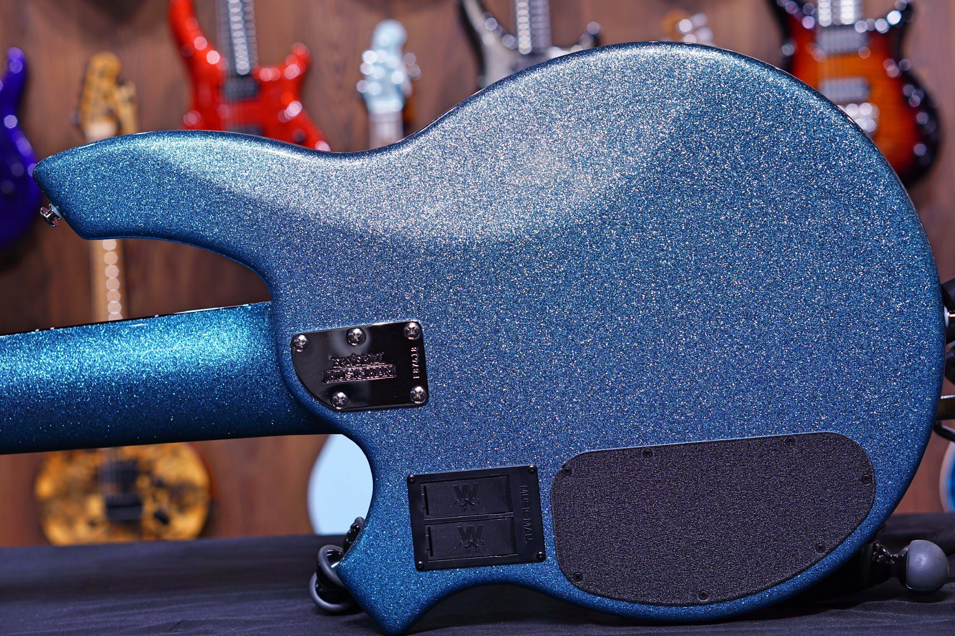 Ernie Ball Music Man Bongo 6 Bass Guitar - Aqua sparkle F87618 - HIENDGUITAR Musicman bass