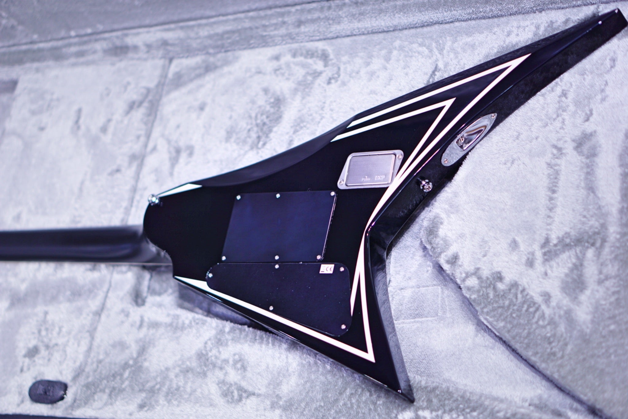 ESP E-II SV BLACK W WHITE STRIPE ES3035213 - HIENDGUITAR E-II GUITAR