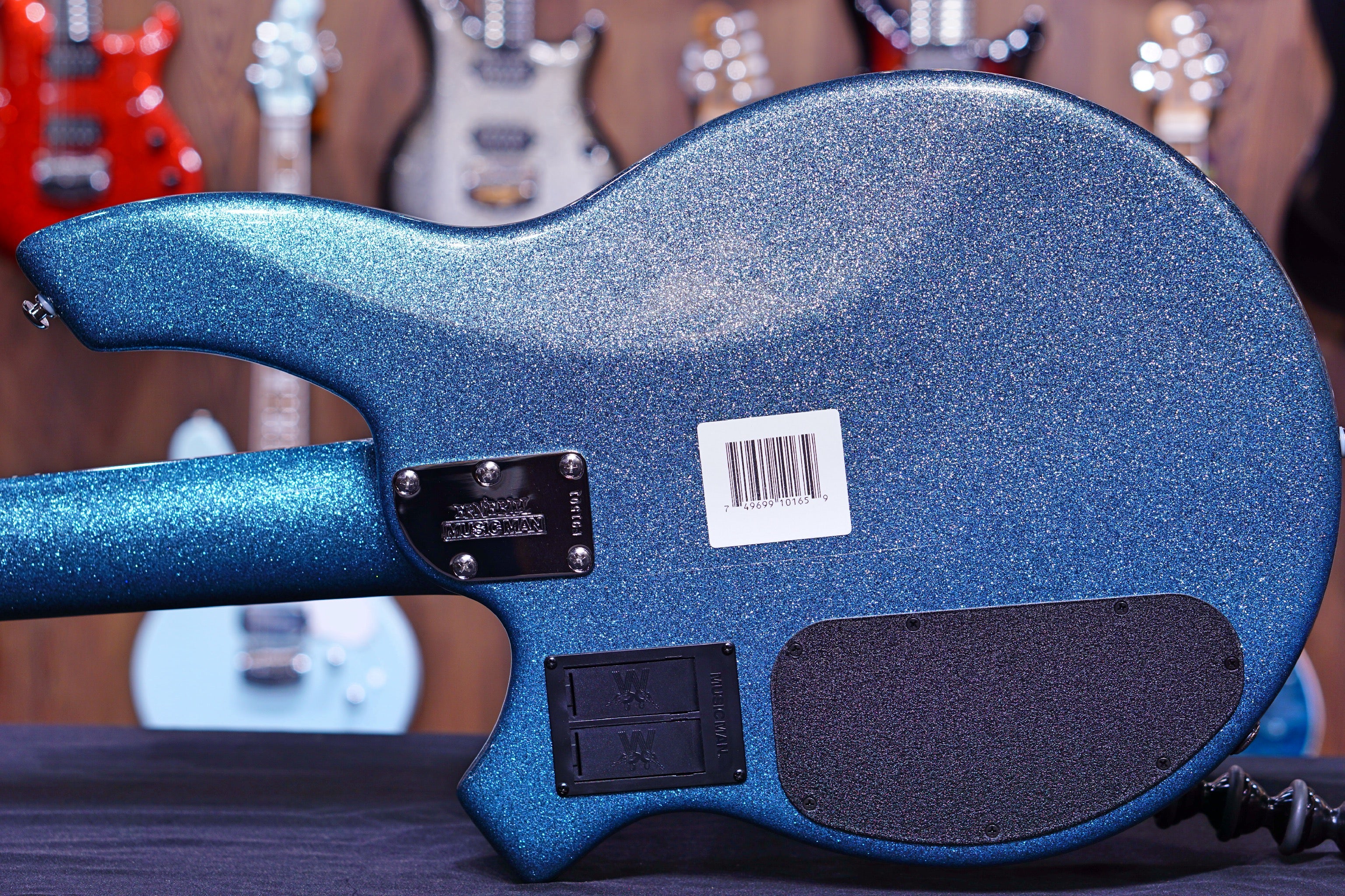 Ernie Ball Music Man Bongo 5 Bass Guitar - Aqua sparkle F91501 - HIENDGUITAR Musicman bass