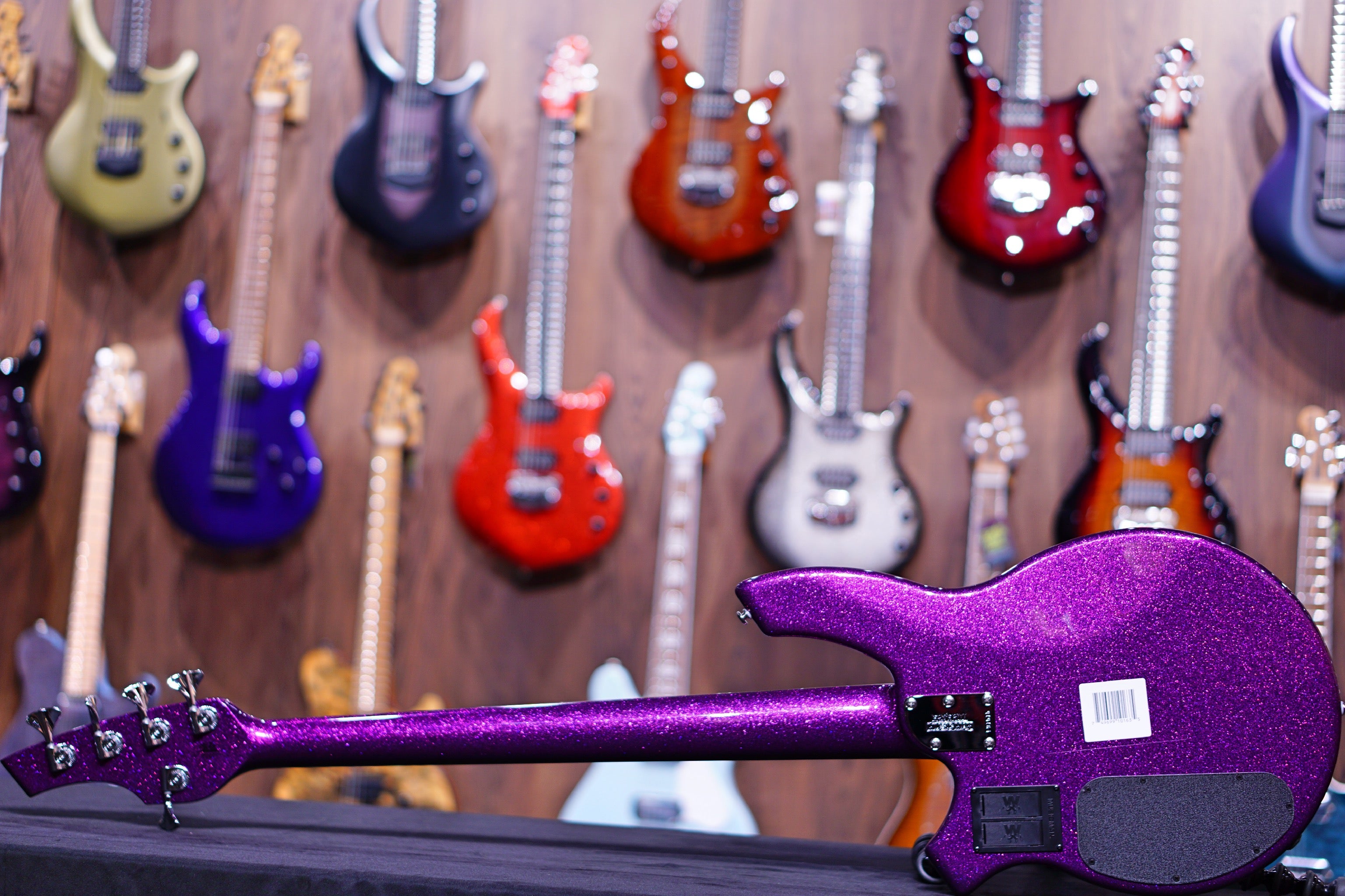 Ernie Ball Music Man Bongo 5 Bass Guitar - Fuschia Sparkle F91515 - HIENDGUITAR Musicman bass