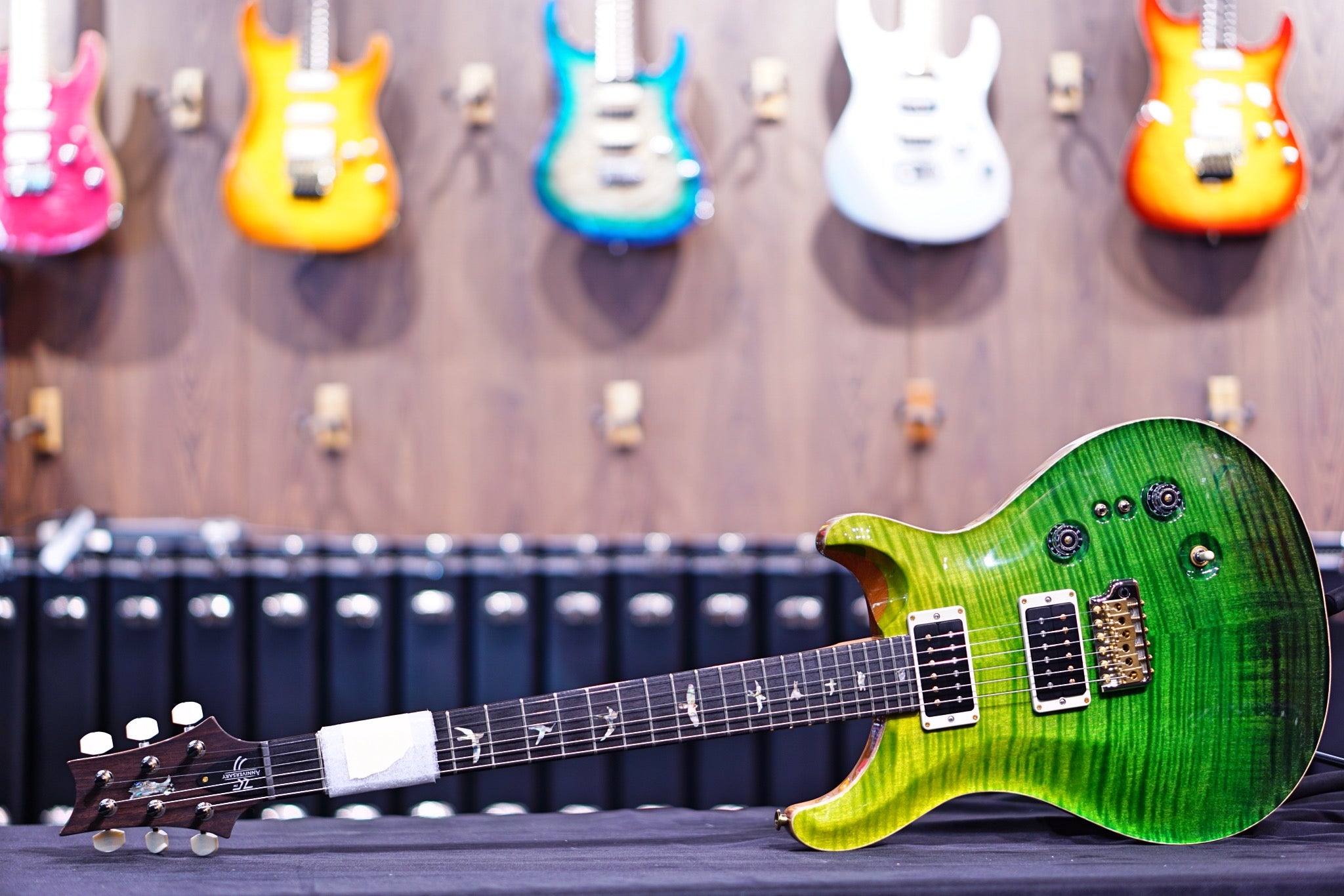 PRS 35th Anniversary Custom 24 - Green fade 10top Thin Neck 0347161 - HIENDGUITAR PRS GUITAR
