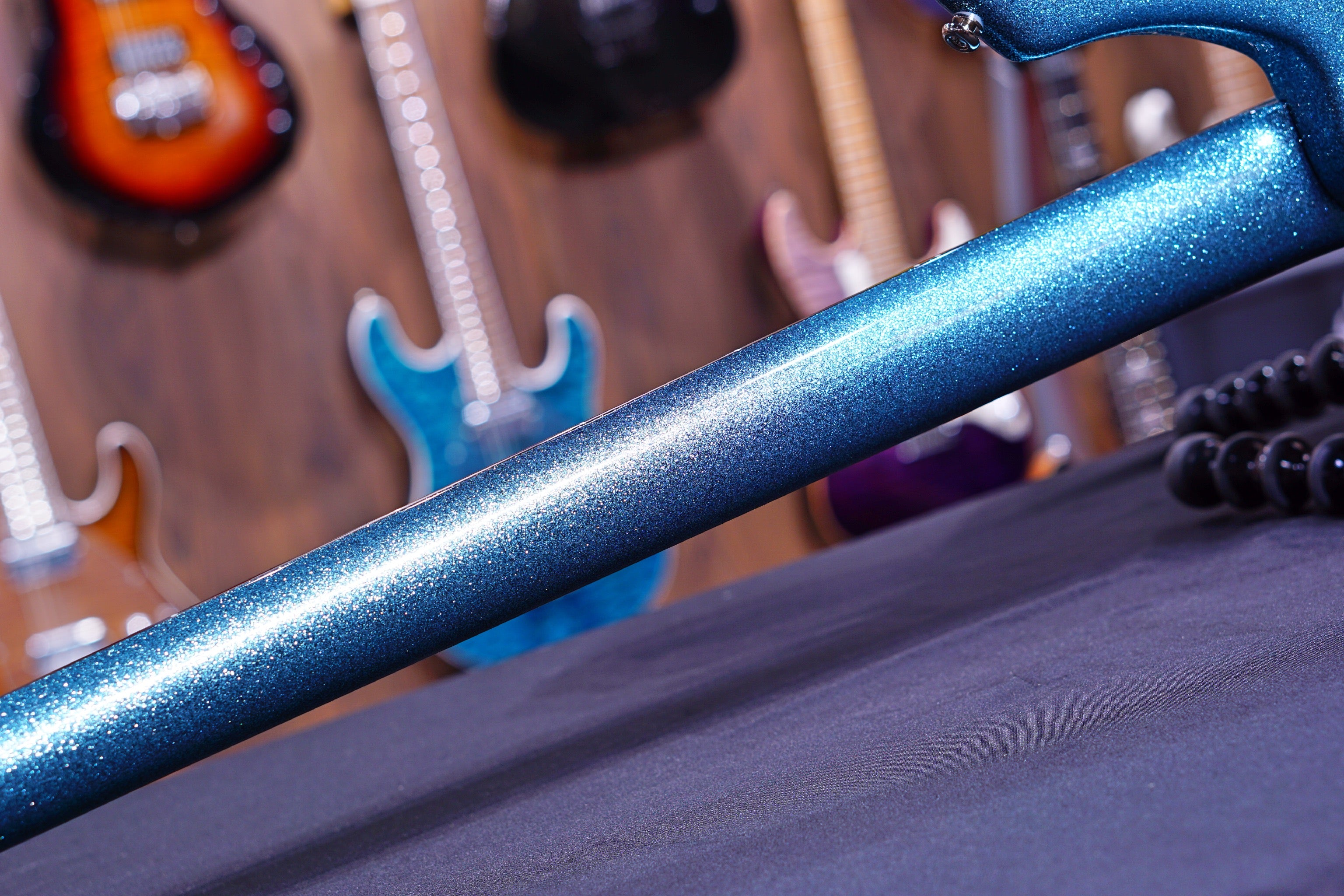 Ernie Ball Music Man Bongo 4 Bass Guitar Aqua Sparkle F87276 - HIENDGUITAR Musicman bass