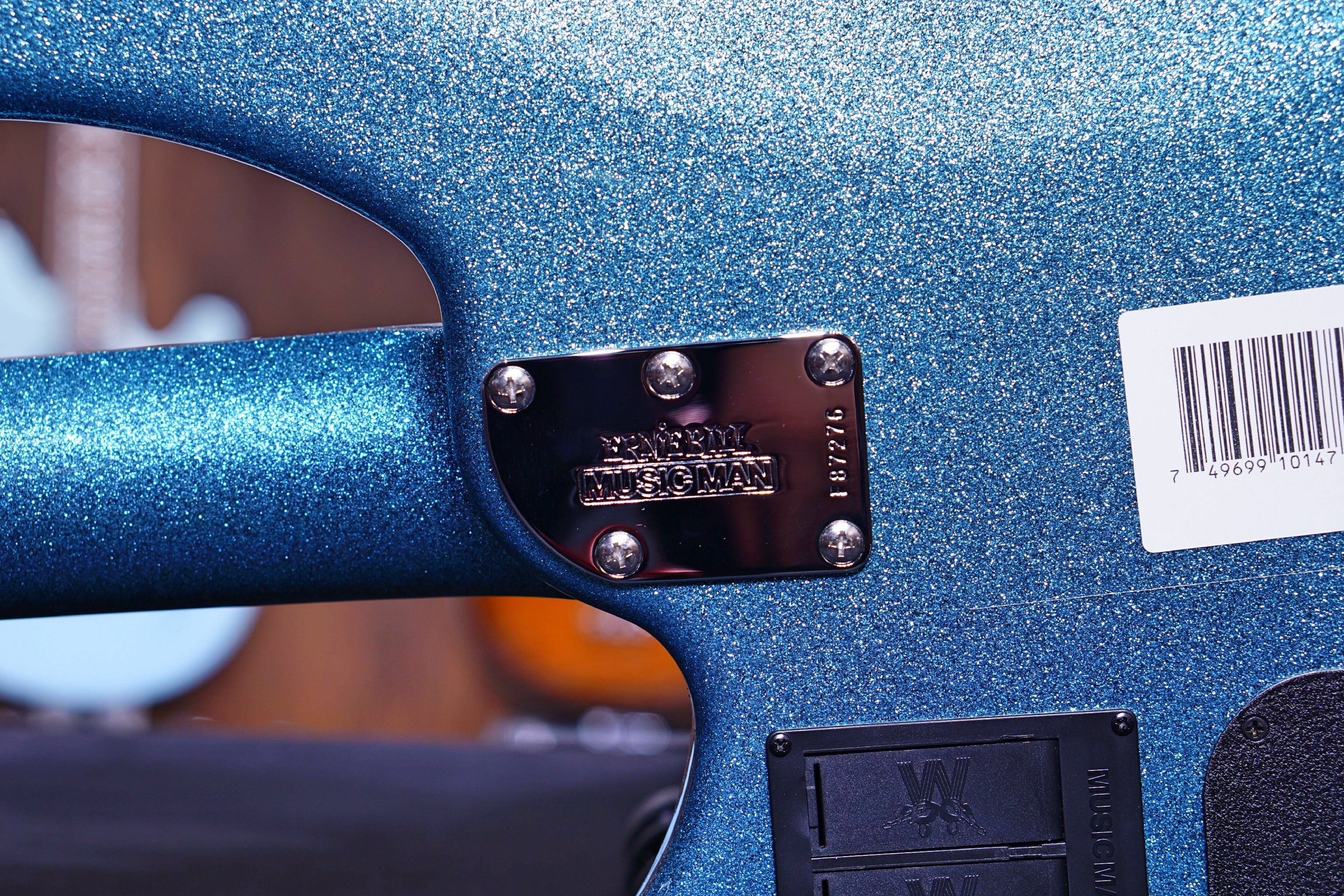 Ernie Ball Music Man Bongo 4 Bass Guitar Aqua Sparkle F87276 - HIENDGUITAR Musicman bass