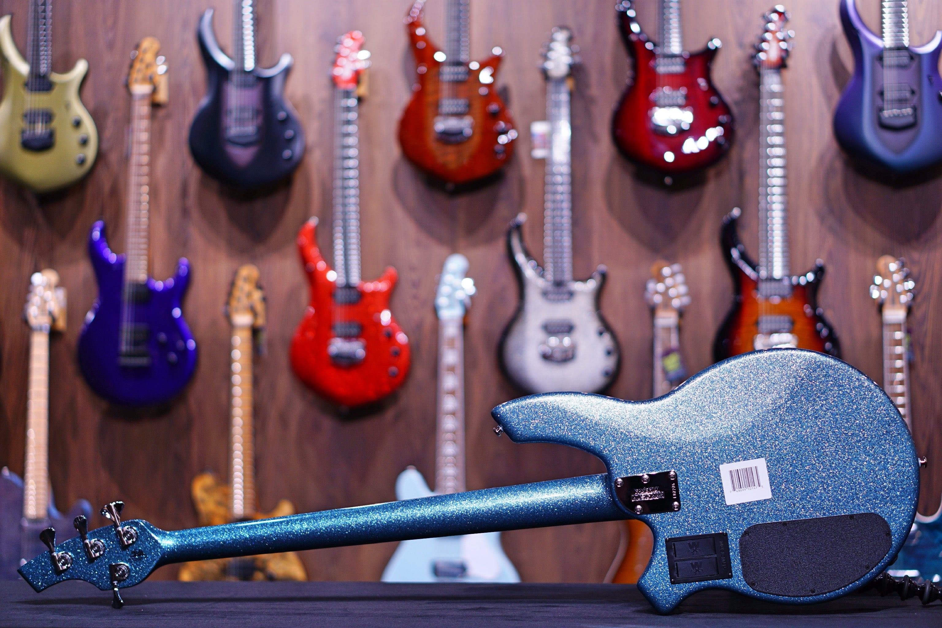 Ernie Ball Music Man Bongo 4 Bass Guitar Aqua Sparkle F87276 - HIENDGUITAR Musicman bass