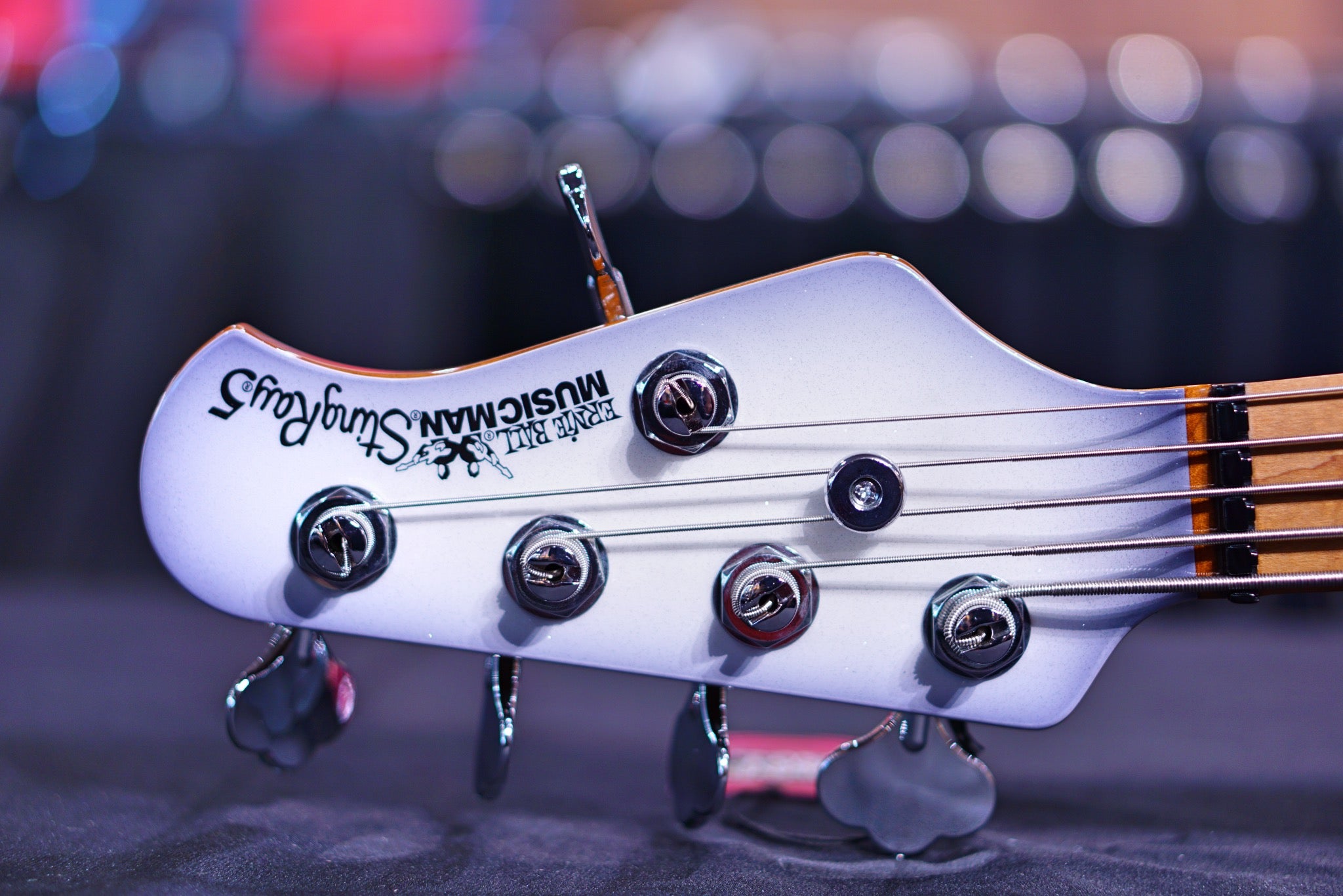 Ernie Ball Music Man StingRay Special 5 HH Bass Guitar - Snowy Night with Maple Fingerboard F97204 - HIENDGUITAR Musicman bass