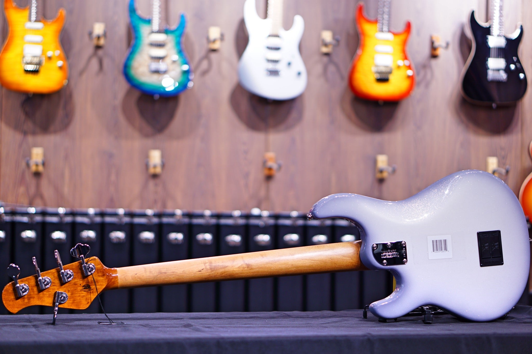 Ernie Ball Music Man StingRay Special 5 HH Bass Guitar - Snowy Night with Maple Fingerboard F97204 - HIENDGUITAR Musicman bass