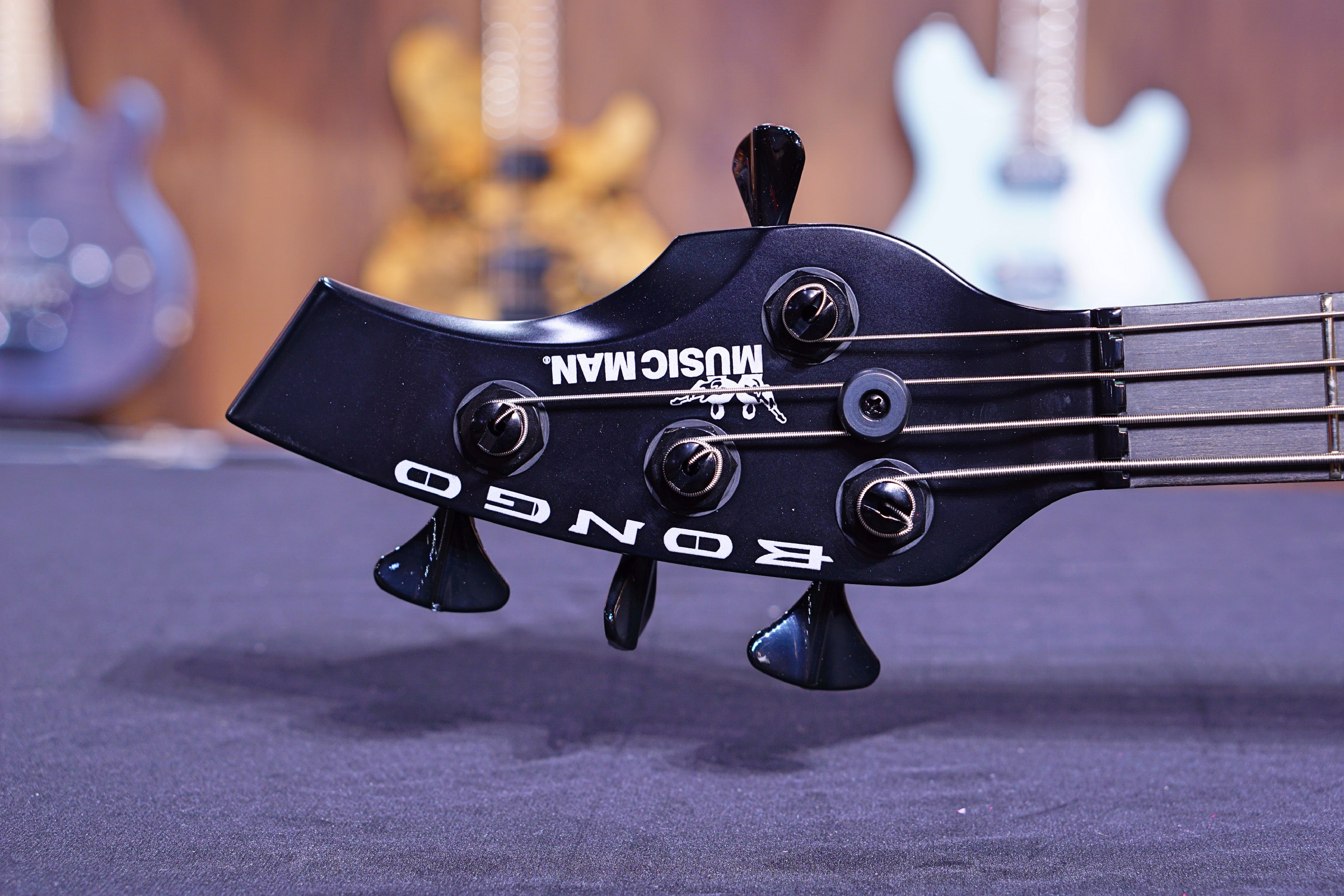 Ernie Ball Music Man Bongo 4 Bass Guitar - Stealth Black F88586 - HIENDGUITAR Musicman bass