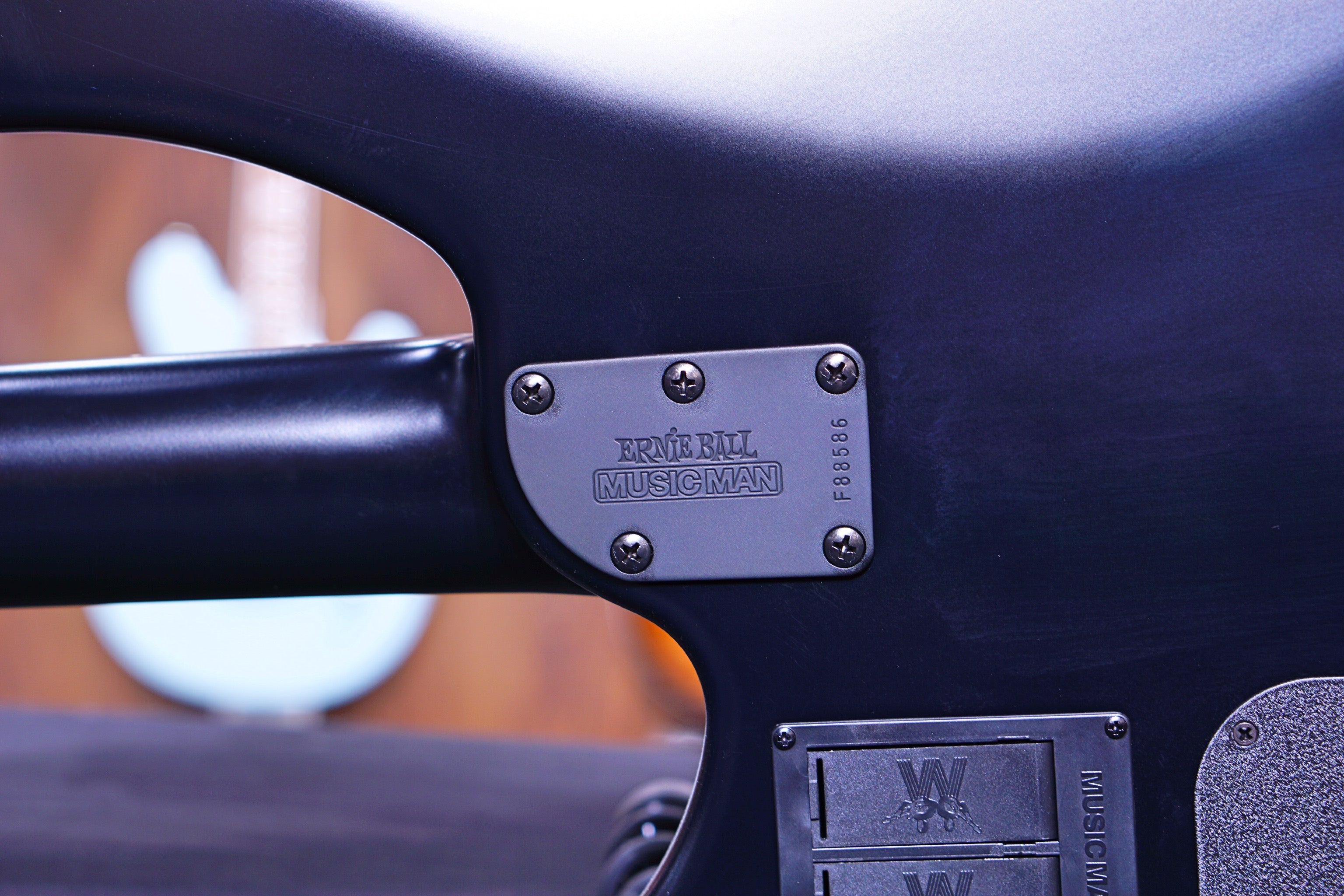 Ernie Ball Music Man Bongo 4 Bass Guitar - Stealth Black F88586 - HIENDGUITAR Musicman bass