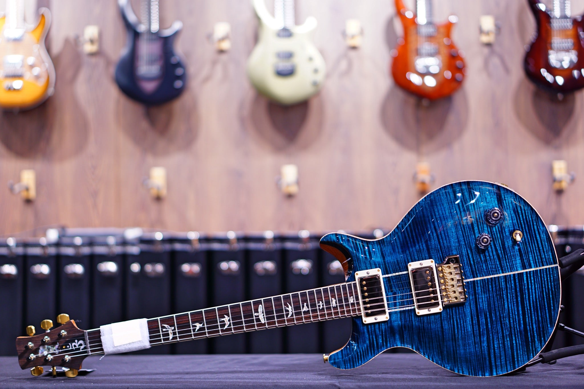 PRS Santana Retro river blue wood library 10 top - HIENDGUITAR PRS GUITAR