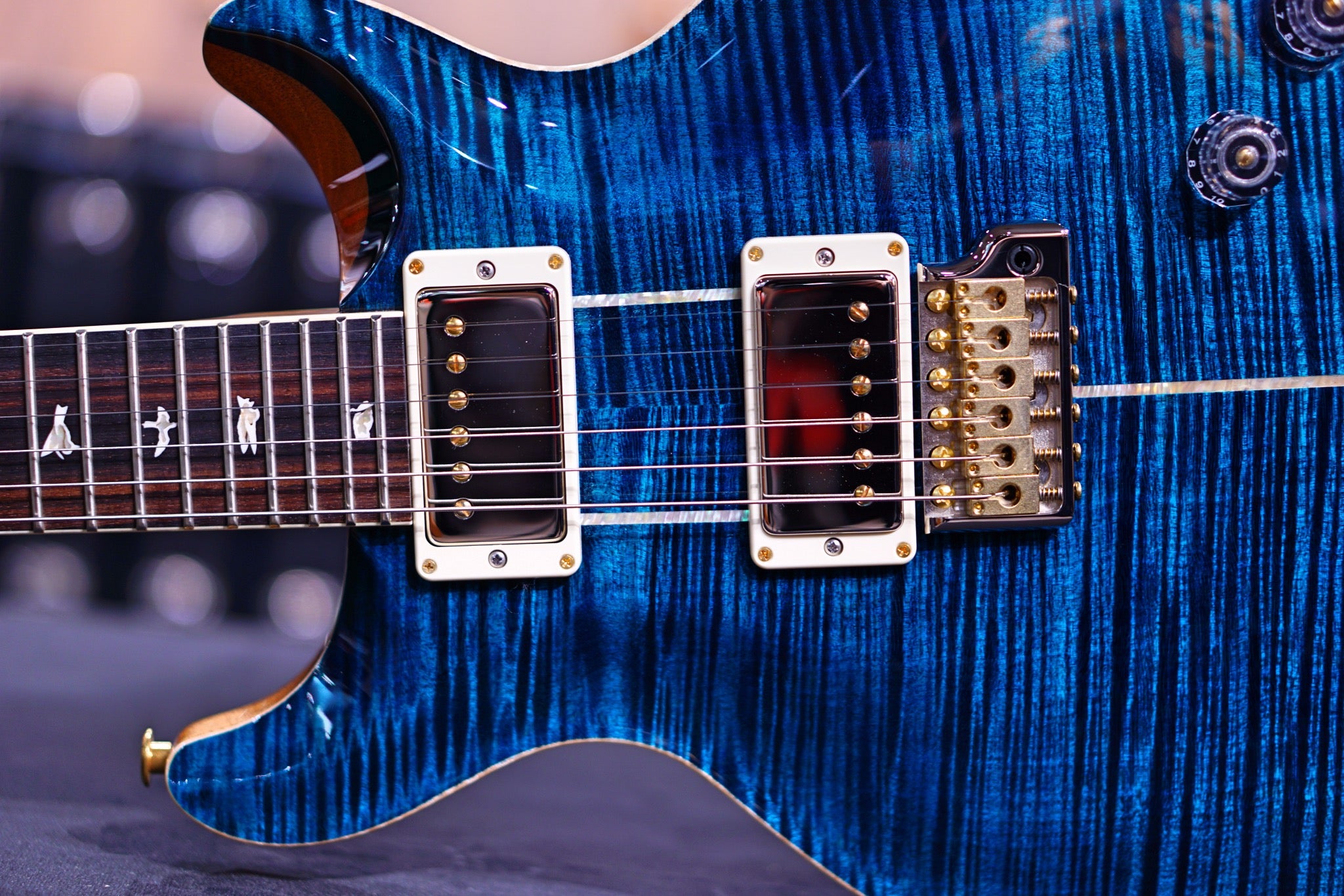 PRS Santana Retro river blue wood library 10 top - HIENDGUITAR PRS GUITAR