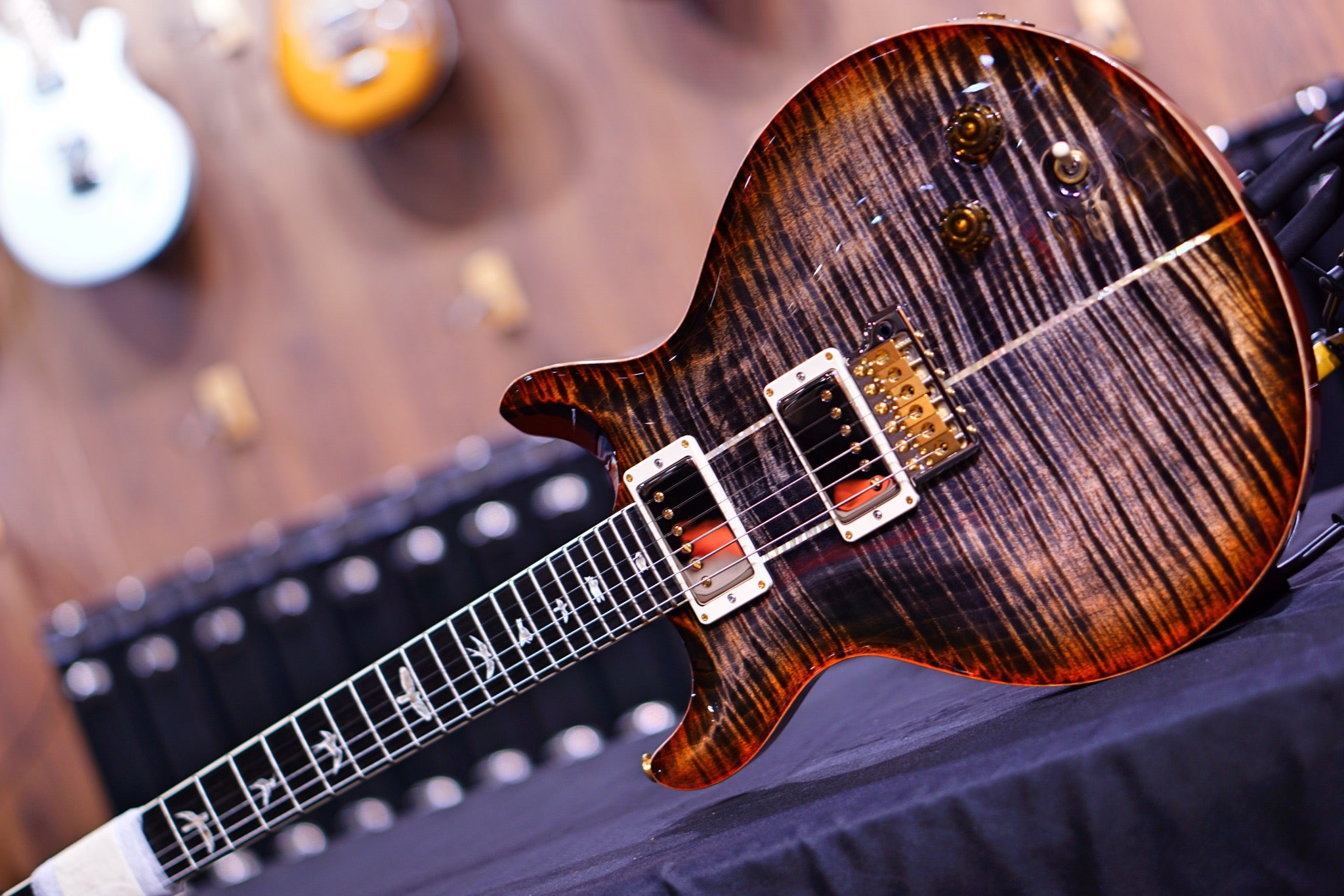 PRS Santana Retro charcoal cherry wood library 10 top 0342551 - HIENDGUITAR PRS GUITAR