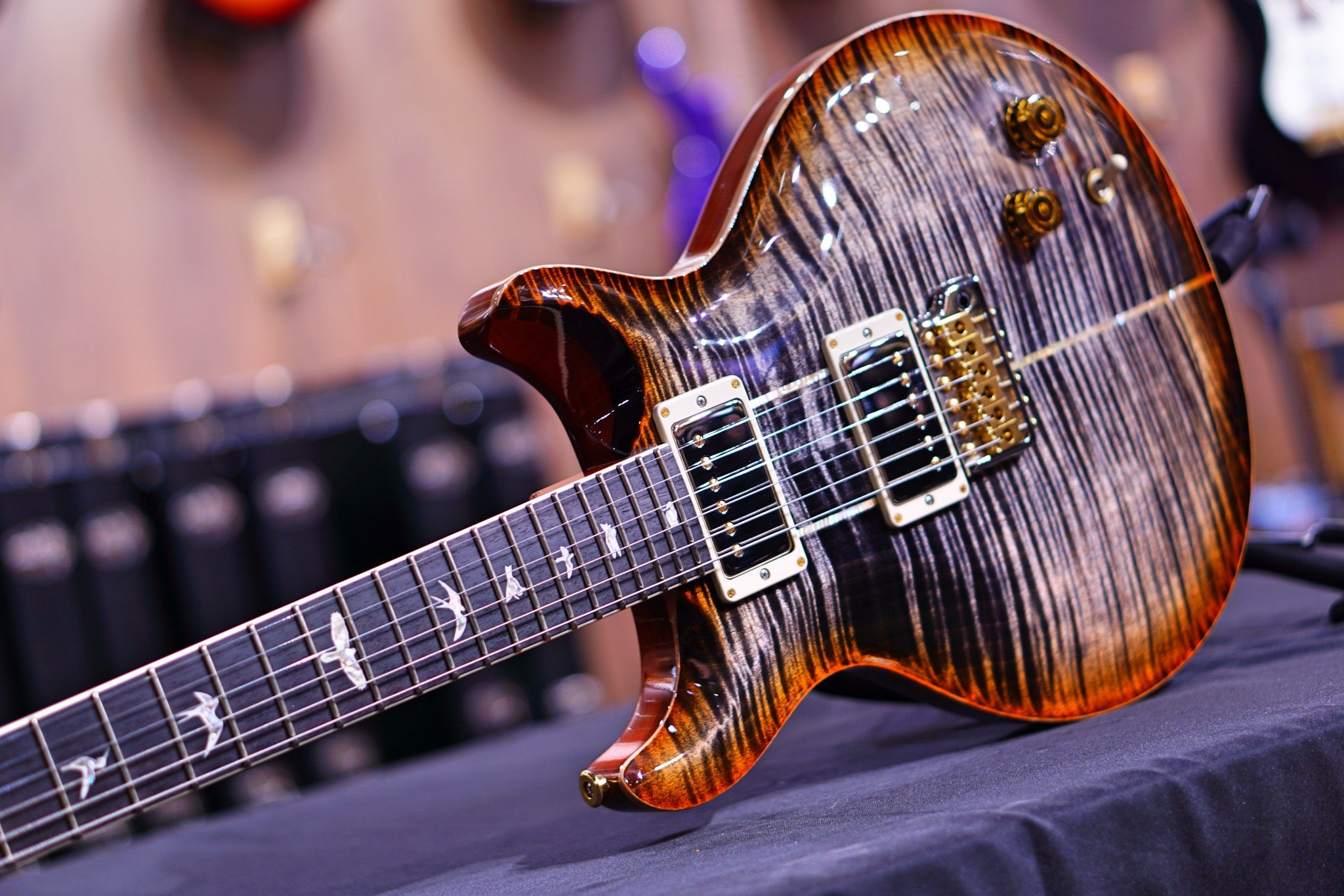 PRS Santana Retro charcoal cherry wood library 10 top 0342551 - HIENDGUITAR PRS GUITAR