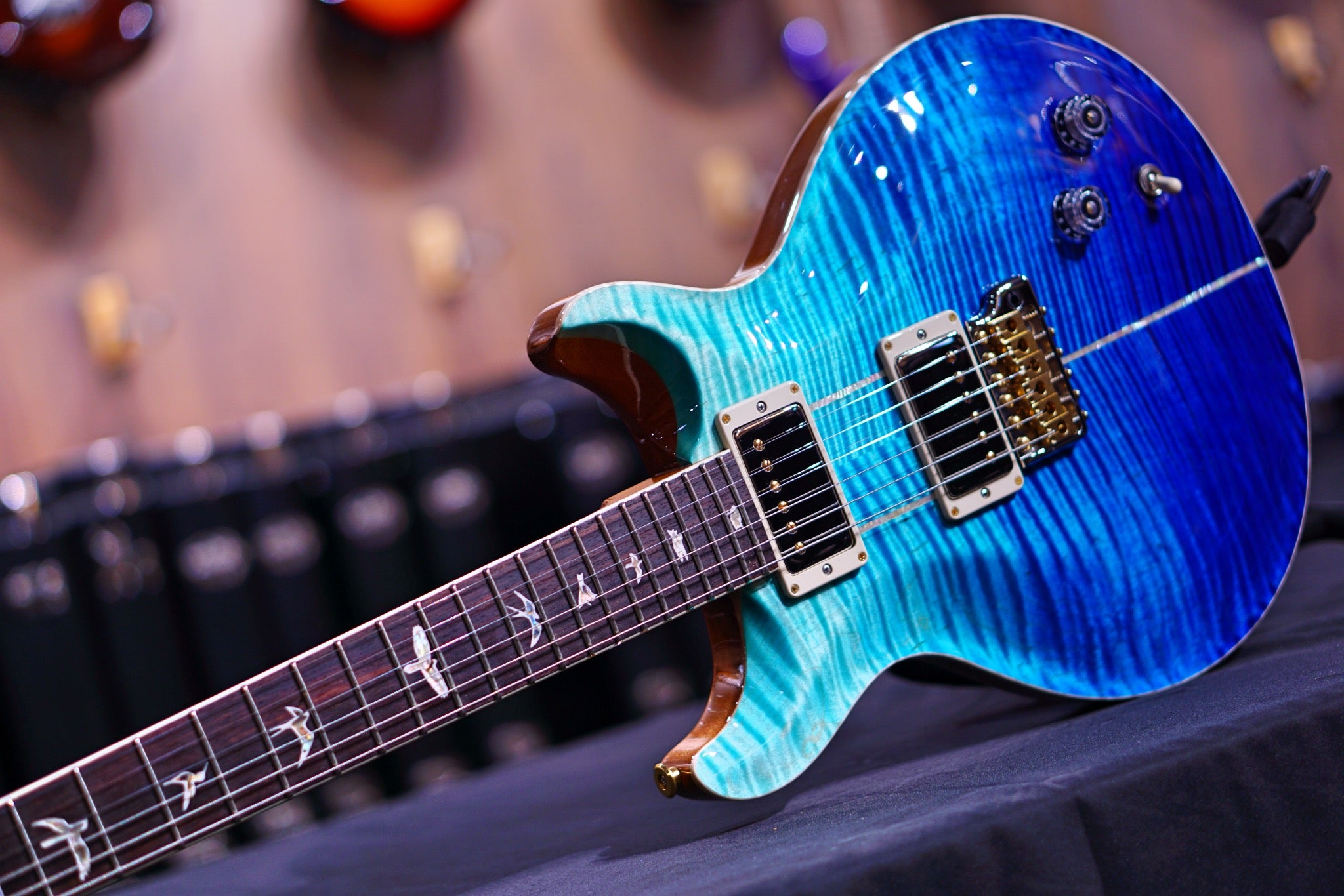 PRS Santana Retro faded blue fade wood library 10 top 0342955 - HIENDGUITAR PRS GUITAR
