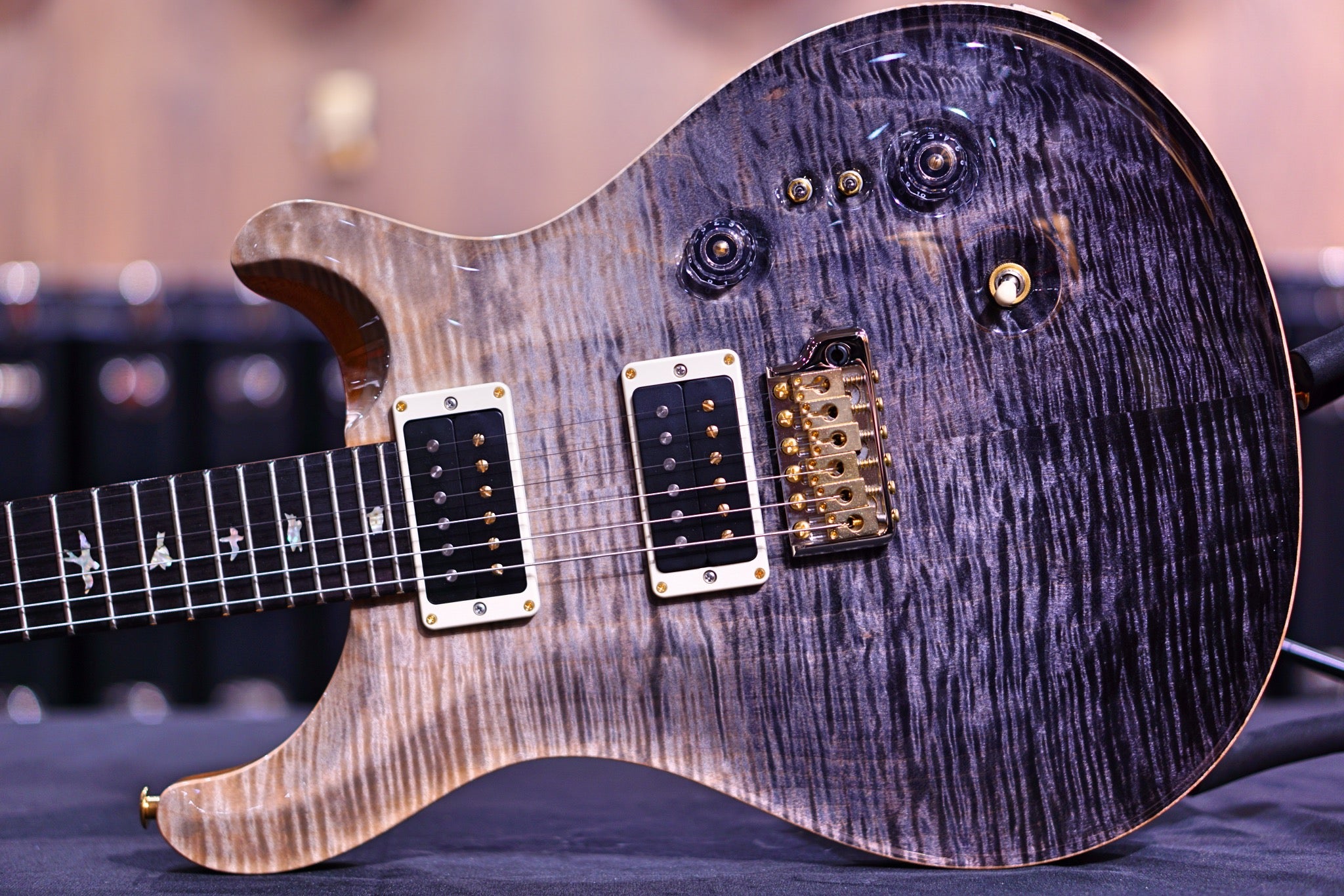 PRS 35th Anniversary Custom 24 - grey black fade 10top regular neck 0340775 - HIENDGUITAR PRS GUITAR