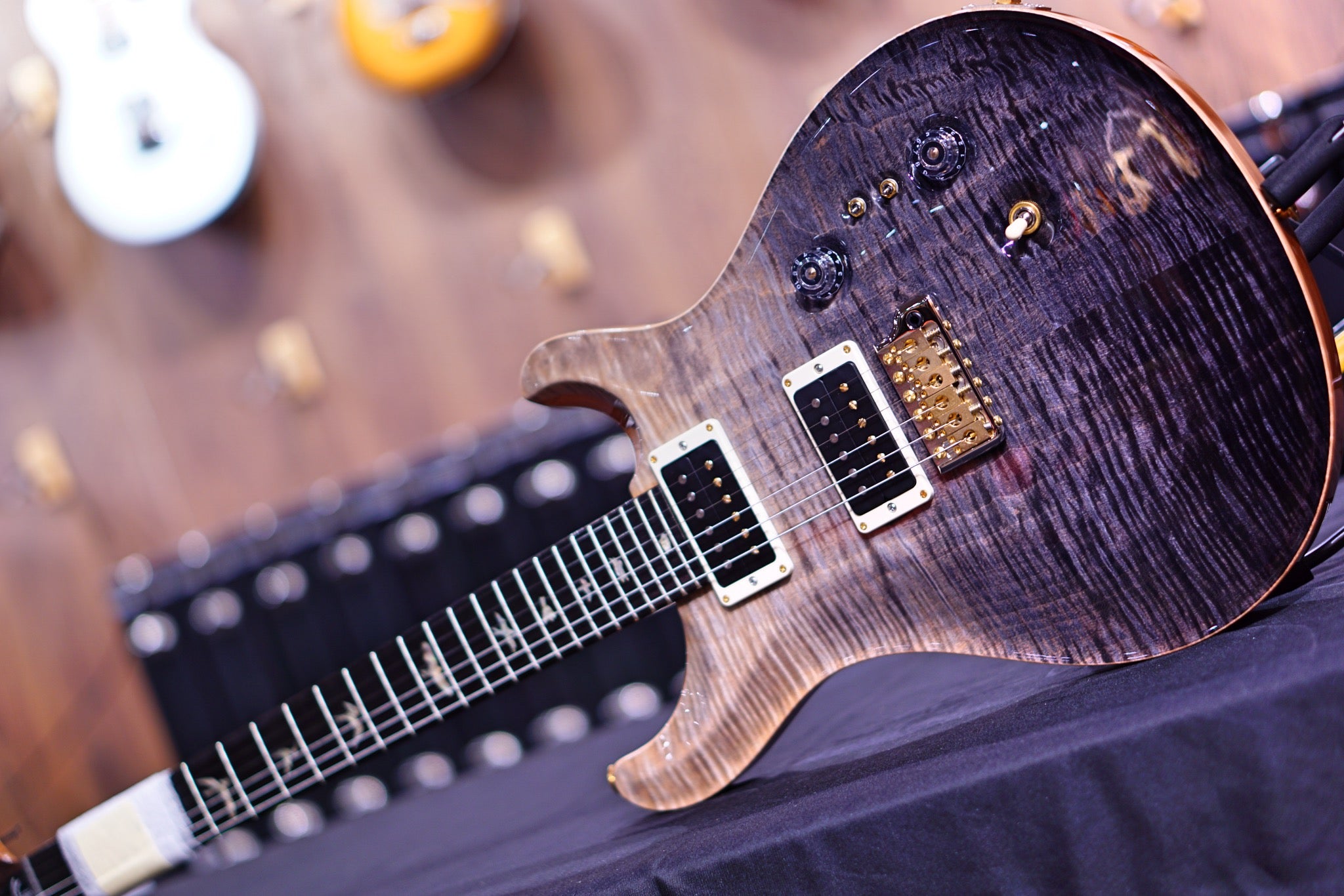 PRS 35th Anniversary Custom 24 - grey black fade 10top regular neck 0340775 - HIENDGUITAR PRS GUITAR