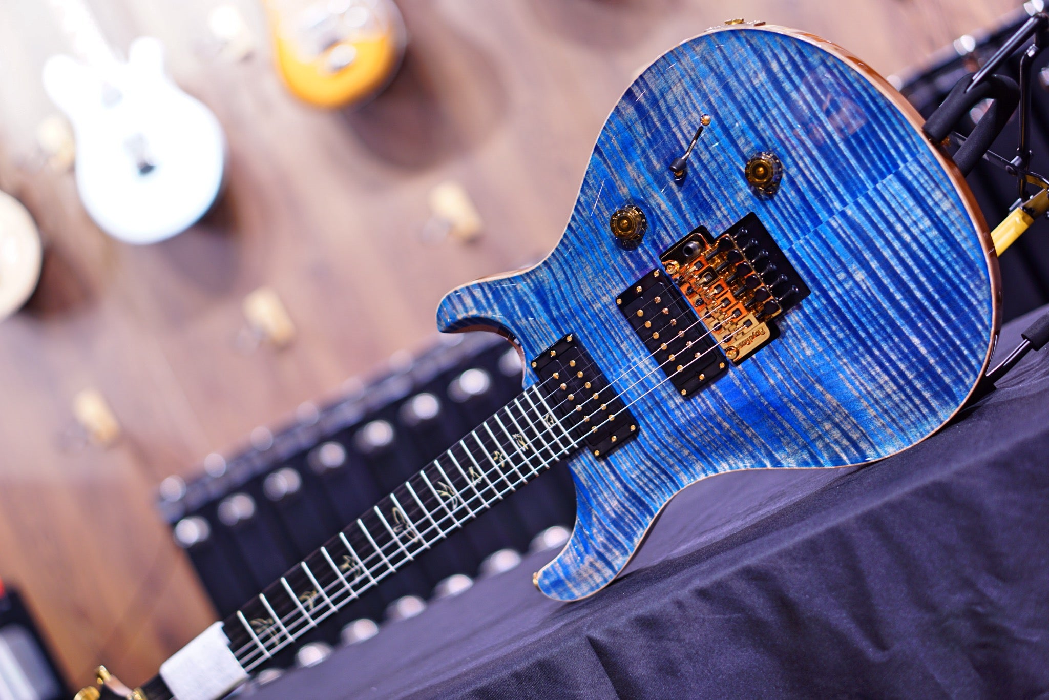 PRS Custom 24 Floyd wood library faded blue jeans Torrefied maple neck run 0340148 - HIENDGUITAR PRS GUITAR