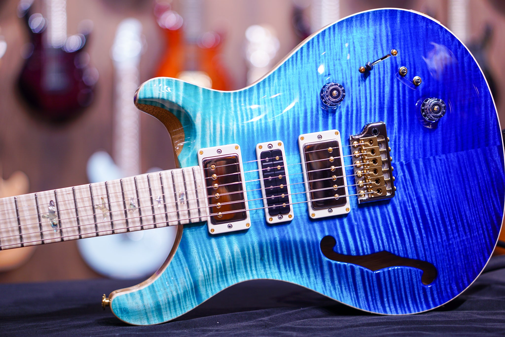 PRS Special 22 semi hollow wood library Blue fade 0320275 - HIENDGUITAR PRS GUITAR