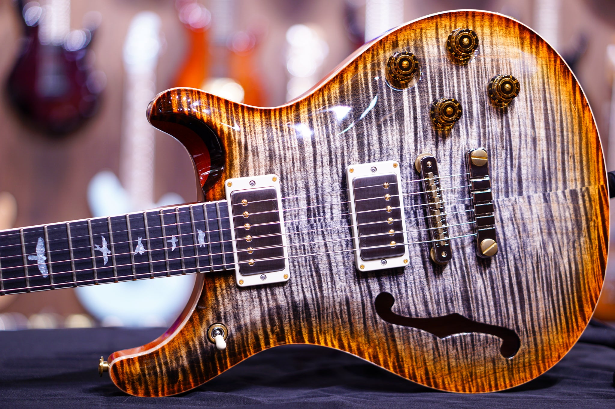 PRS 594 semi hollow wood library Burnt Maple Leaf 0325003 - HIENDGUITAR PRS GUITAR