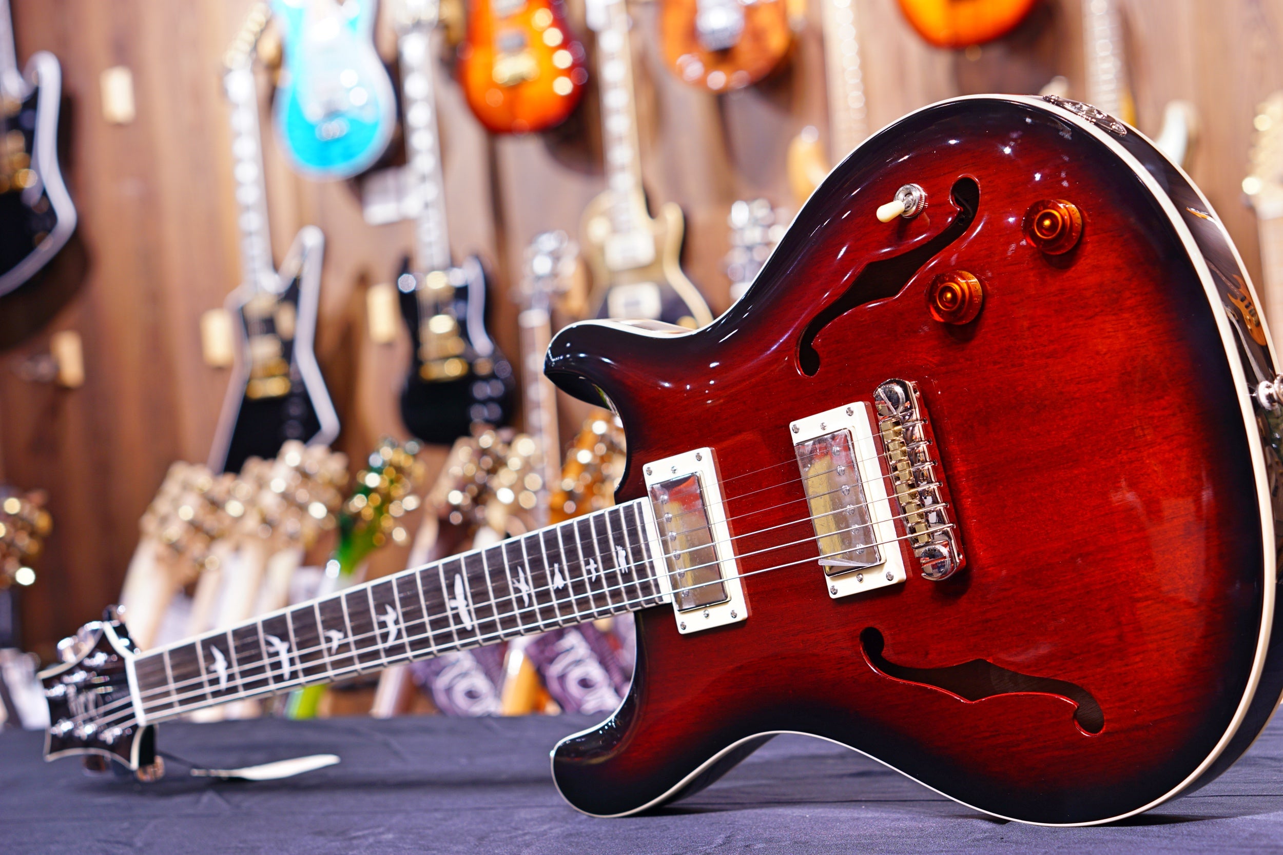 PRS SE Hollowbody Standard - Fire red burst - HIENDGUITAR PRS SE GUITAR