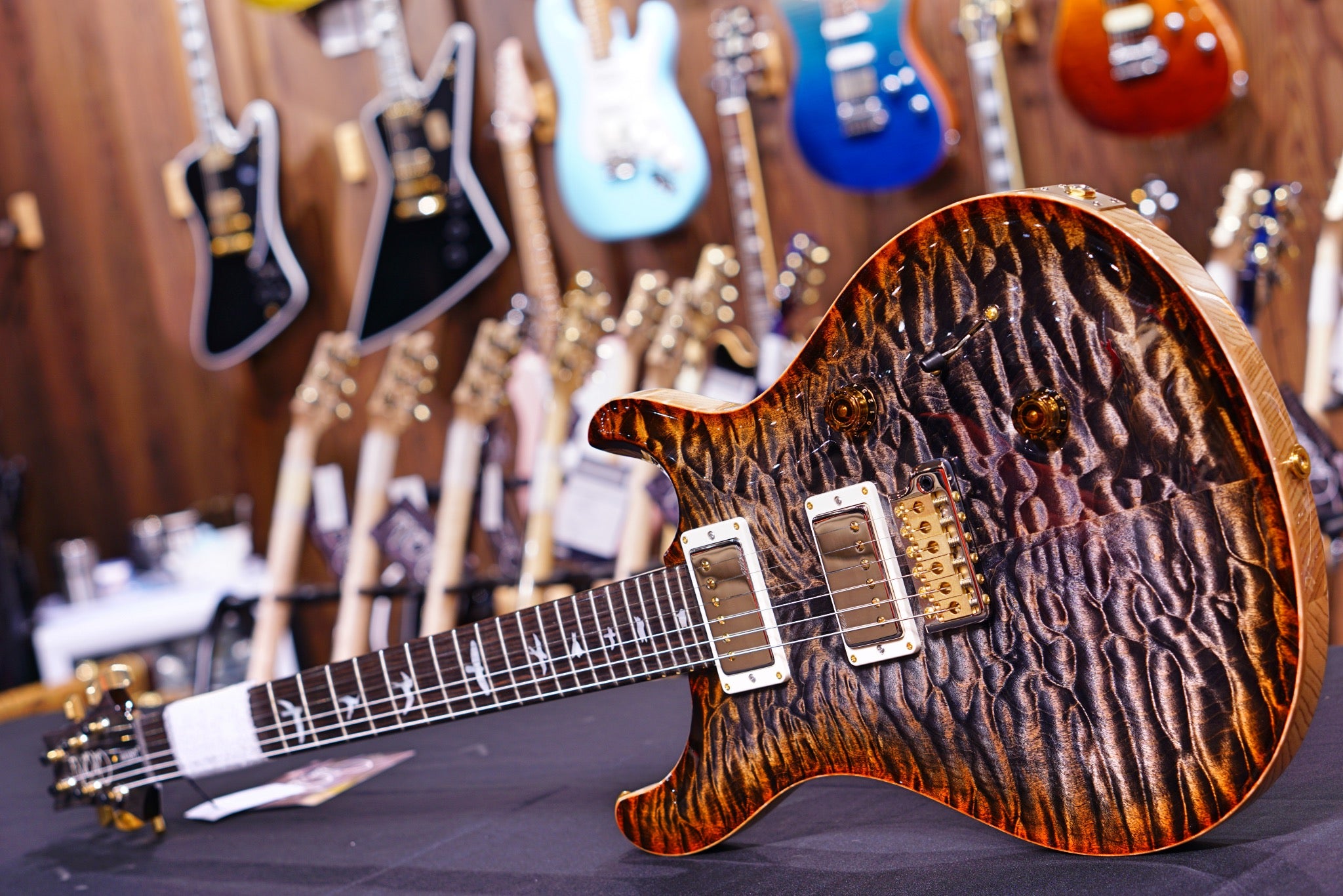 PRS Custom 24 burnt maple leaf Artist quilt Hiend Spec 19 291270 - HIENDGUITAR PRS GUITAR